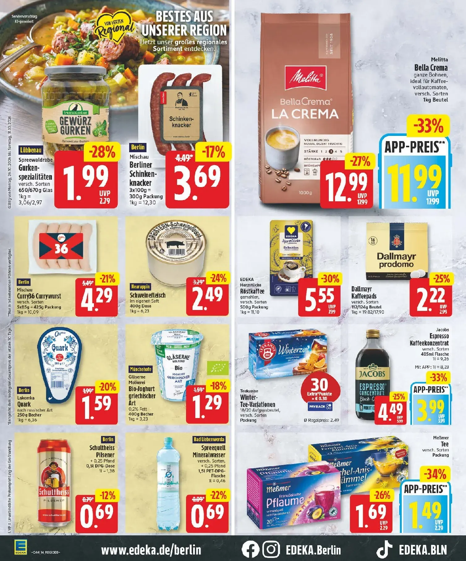 Edeka Prospekt nächste Woche – von Montag 26.10.2026 bis Samstag 31.10.2026 von 26. Oktober bis 31. Oktober 2026 - Prospekt seite 14