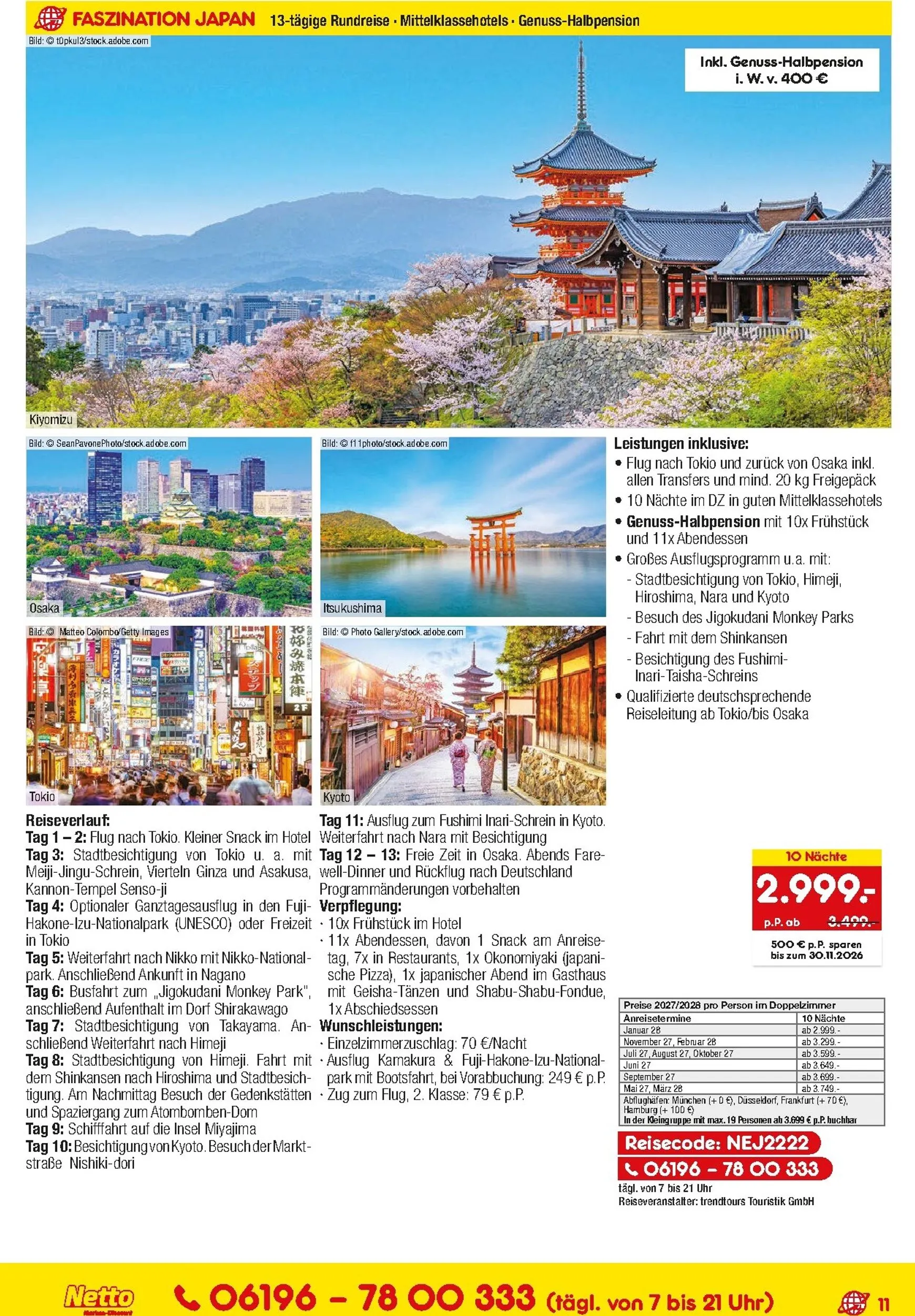 Netto Reisen Sonderausgabe von 15. Oktober bis 31. Oktober 2026 - Prospekt seite 11
