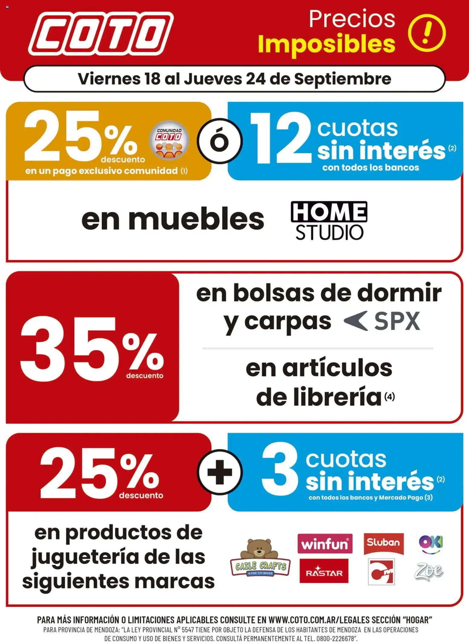 Ofertas de Coto - Precios Imposibles - 18 al 24 de Septiembre 18 de septiembre al 24 de septiembre 2026 - Página 1 del catálogo