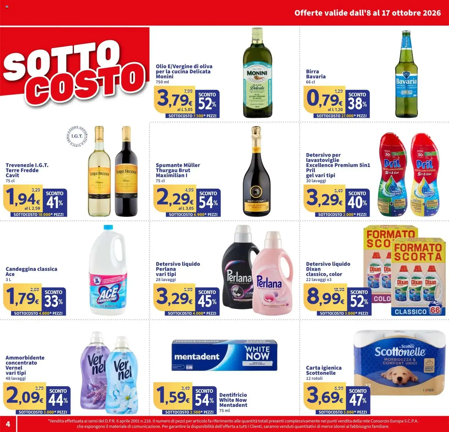 SIGMA SOTTO COSTO - Volantino de Ofertas da 8 ottobre a 17 ottobre di 2026 - Pagina del volantino 4