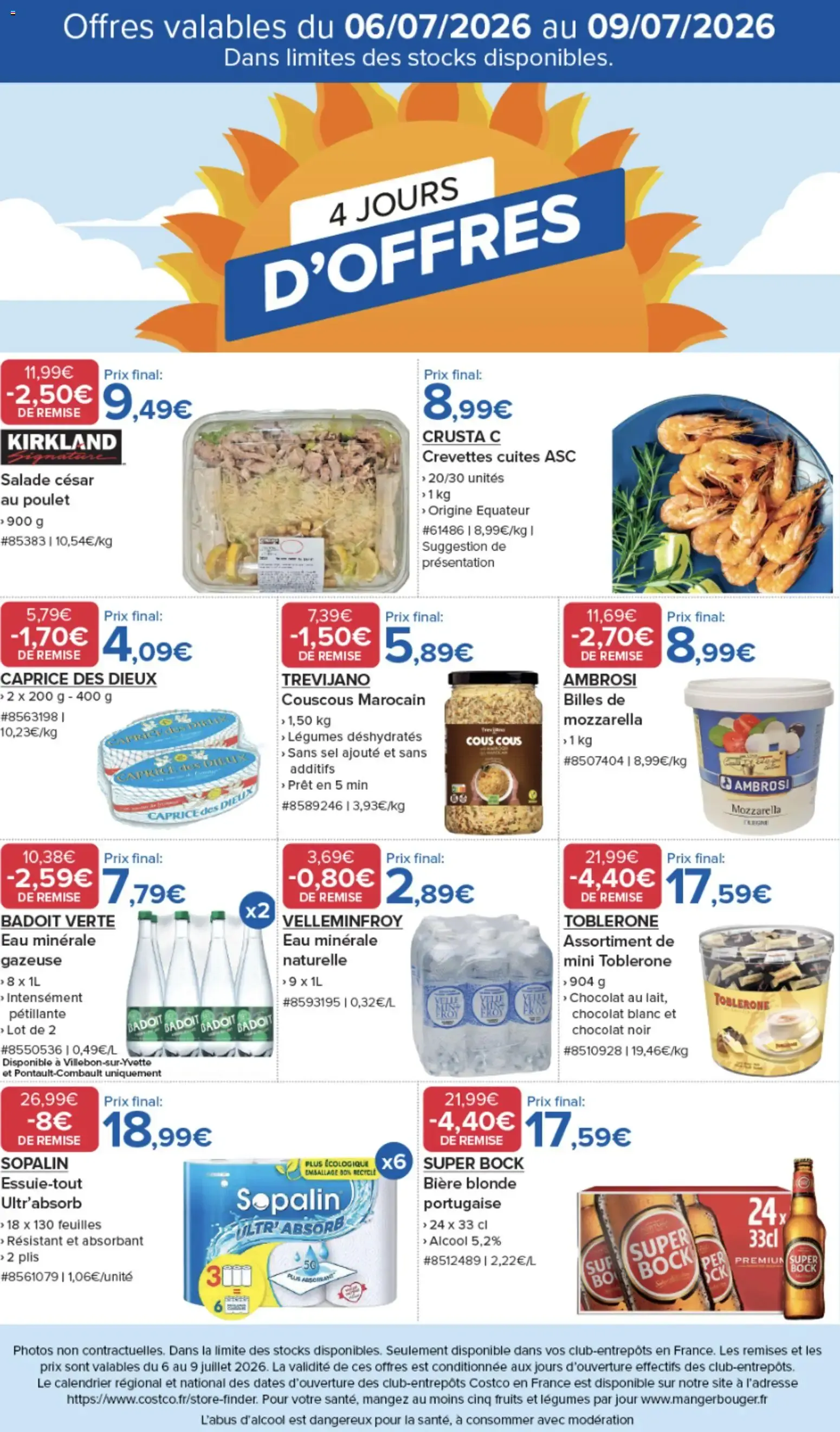 Costco 4 jours d'offres à partir du 06/07/2026 - promo en ligne du 6 juillet au 9 juillet 2026 - Catalogue page 1