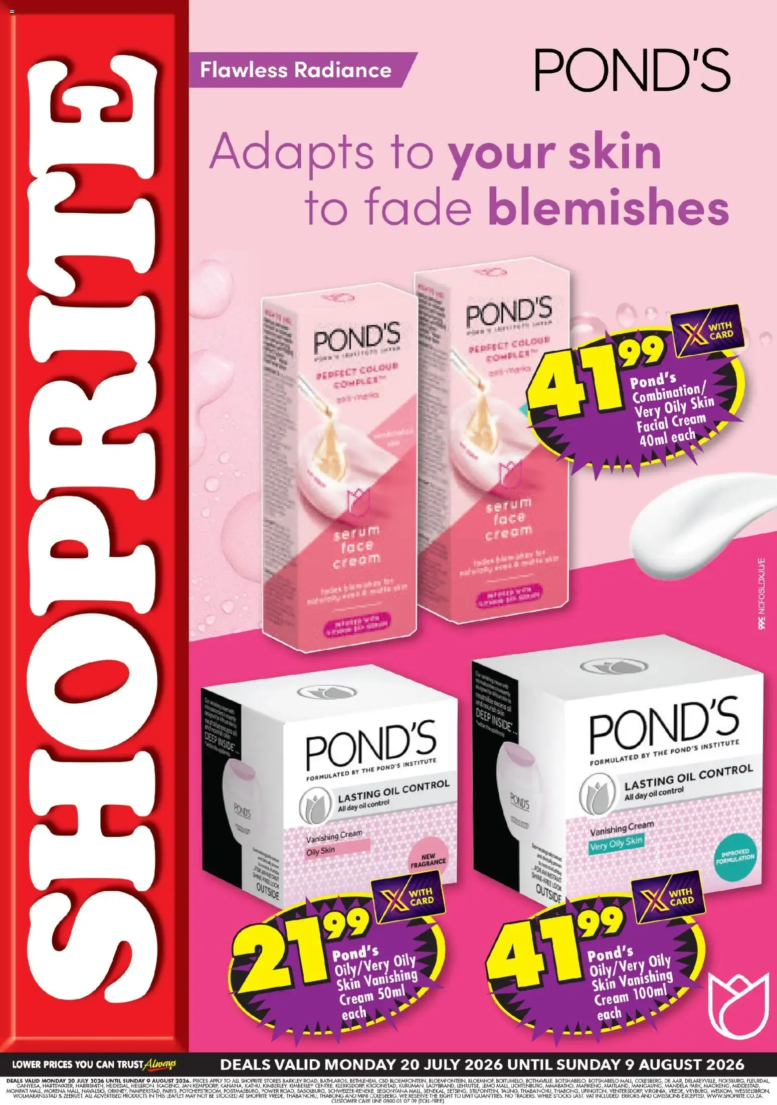 Shoprite Northern Cape - Pond's Skin Care Essentials (20/07/2026 - 09/08/2026) → Online Catalogue from 20 July to 9 August 2026 - Catalogue Page 1