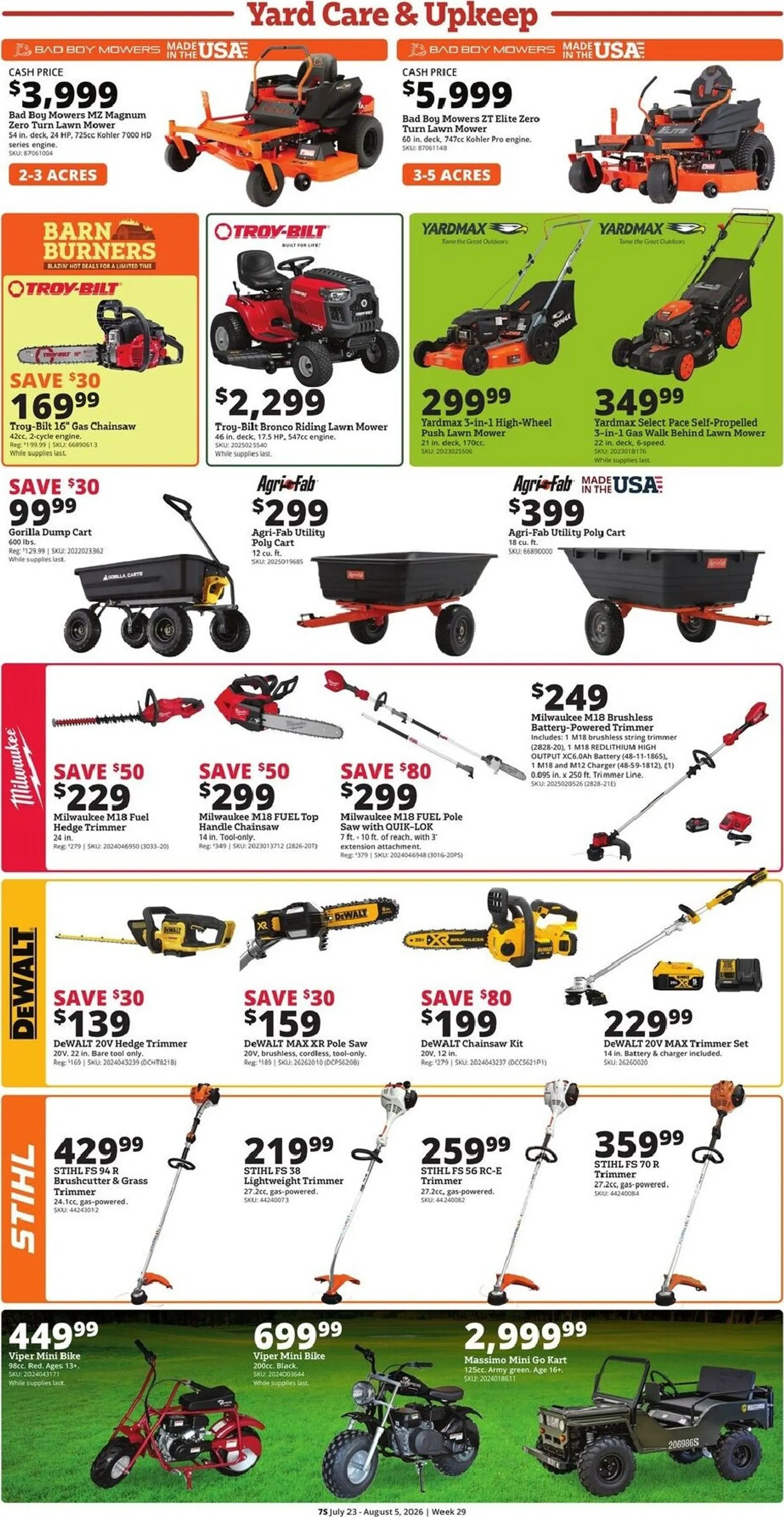 Weekly promotion Current Rural King leaflet valid from Thursday 07/23/2026 to Wednesday 08/05/2026 spanning from July 23 to August 5 2026 - Page 9 for Catalogue 365