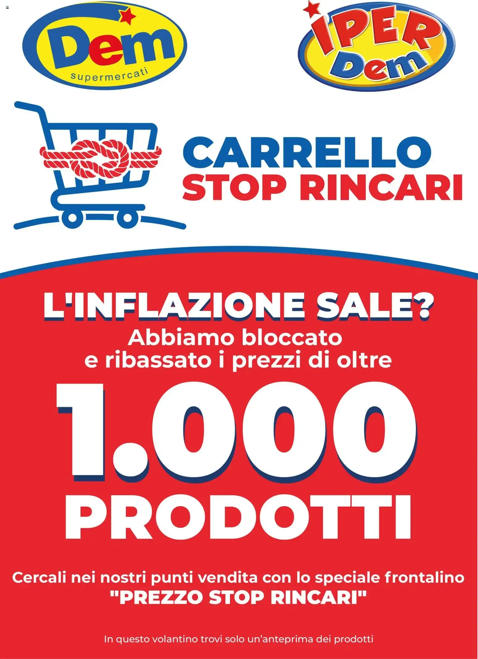DEM / IPER DEM: Carrello Stop Rincari - L'Inflazione Sale? 1000 Prodotti da 30 giugno a 30 settembre di 2026 - Pagina del volantino 1