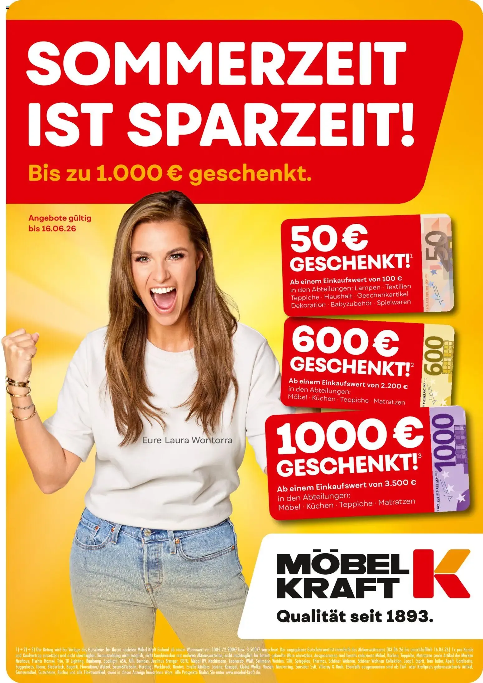 Sommerzeit ist Sparzeit! Bis zu 1.000 € geschenkt. von 3. Juni bis 16. Juni 2026 - Prospekt seite 1