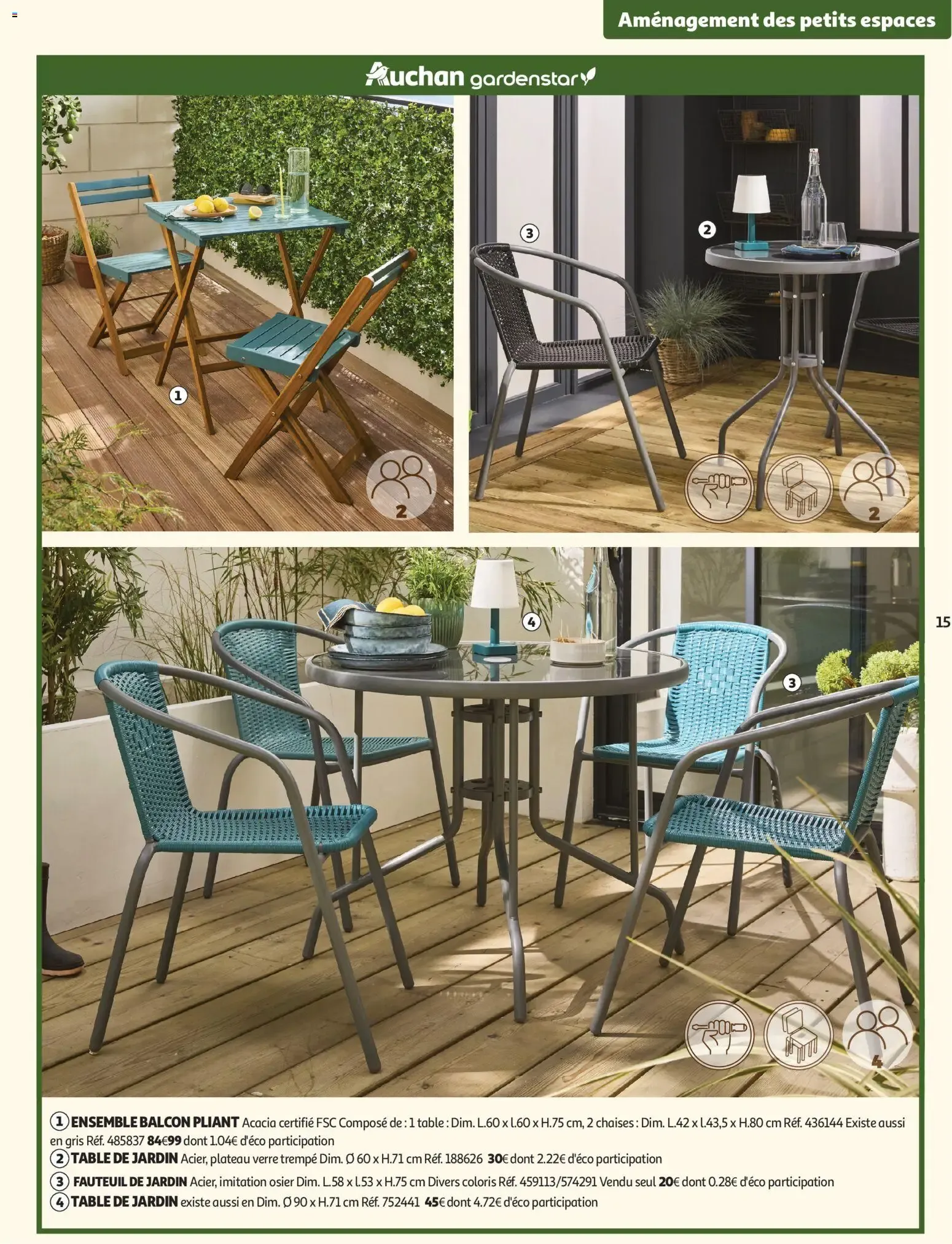 Auchan - Jardinage, meubles jardin à partir du 03/03/2026 - promo en ligne du 3 mars au 14 juin 2026 - Catalogue page 15