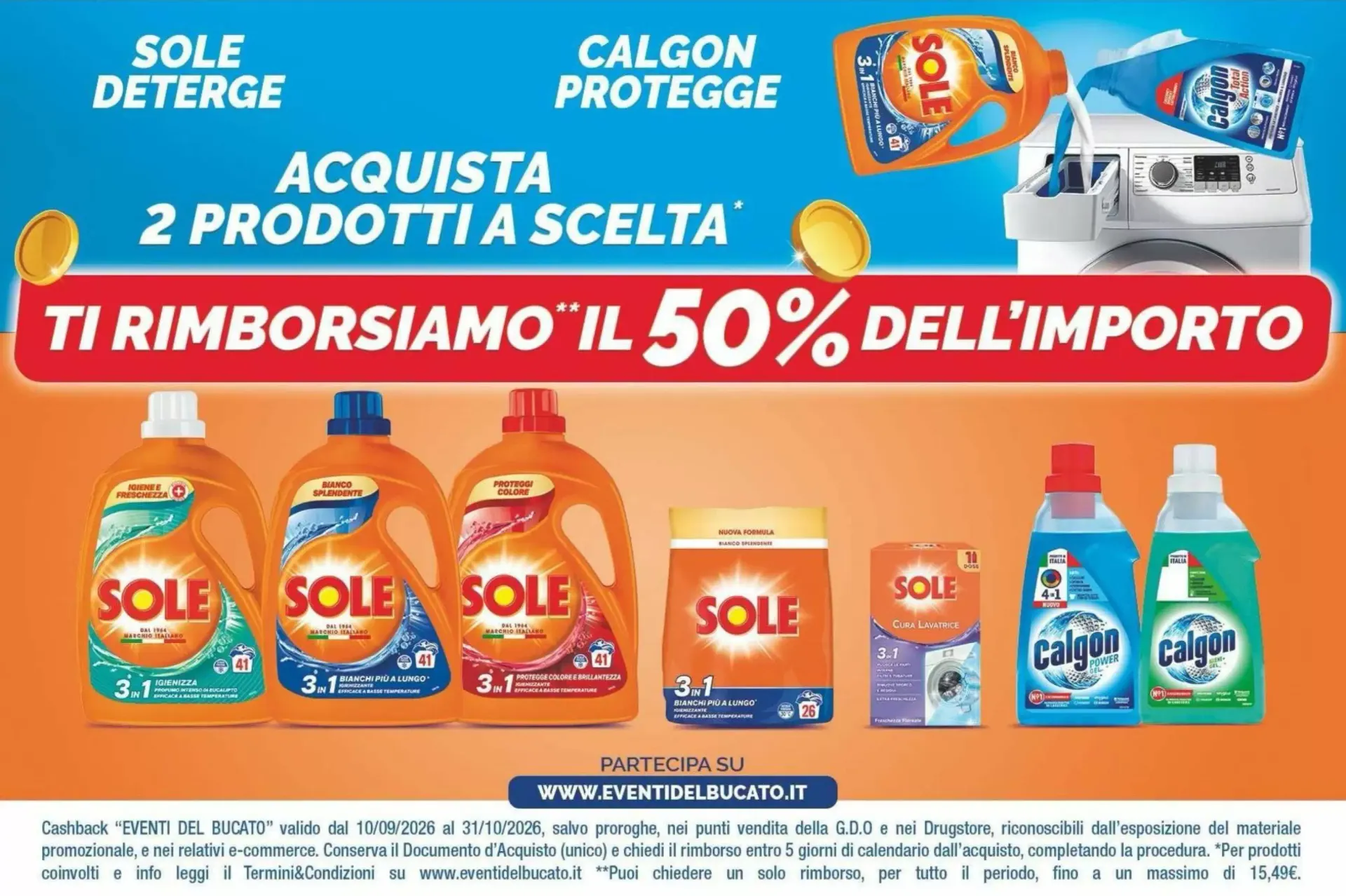 Cashback Sole y Calgon da 10 settembre a 31 ottobre di 2026 - Pagina del volantino 1