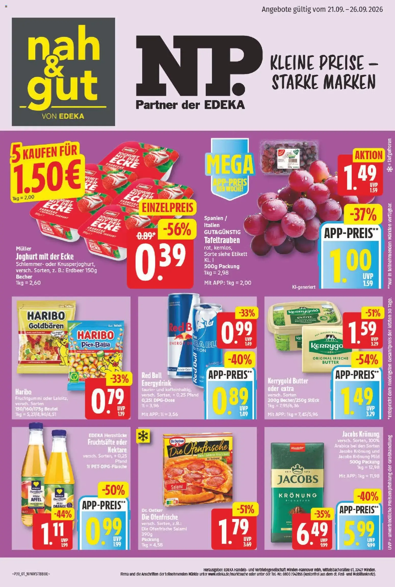 NP Discount Prospekt (ab 21.09.2026) zum Blättern von 21. September bis 26. September 2026 - Prospekt seite 1