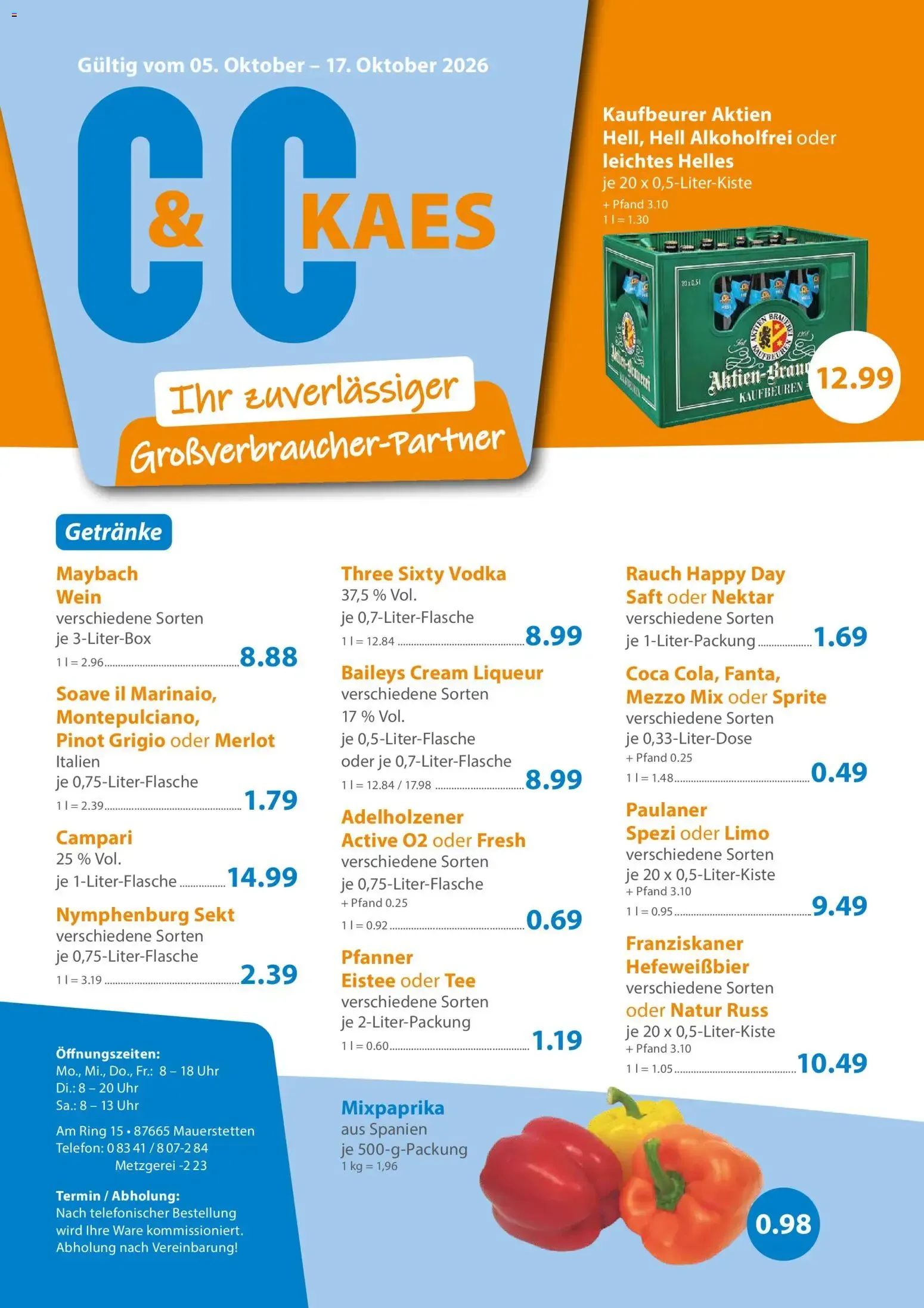 C&C Prospekt (ab 05.10.2026) zum Blättern von 5. Oktober bis 17. Oktober 2026 - Prospekt seite 1