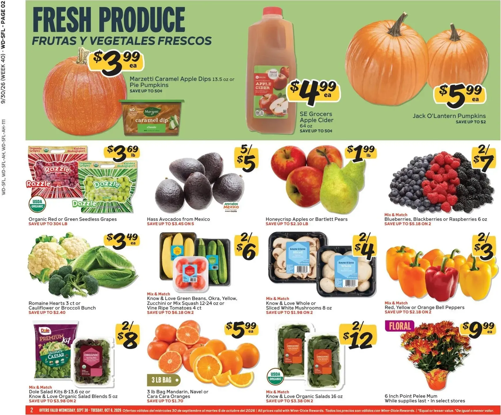 Weekly ad Current Winn-Dixie leaflet valid from Wednesday 09/30/2026 to Tuesday 10/06/2026 from September 30 to October 6 2026 - Page 2