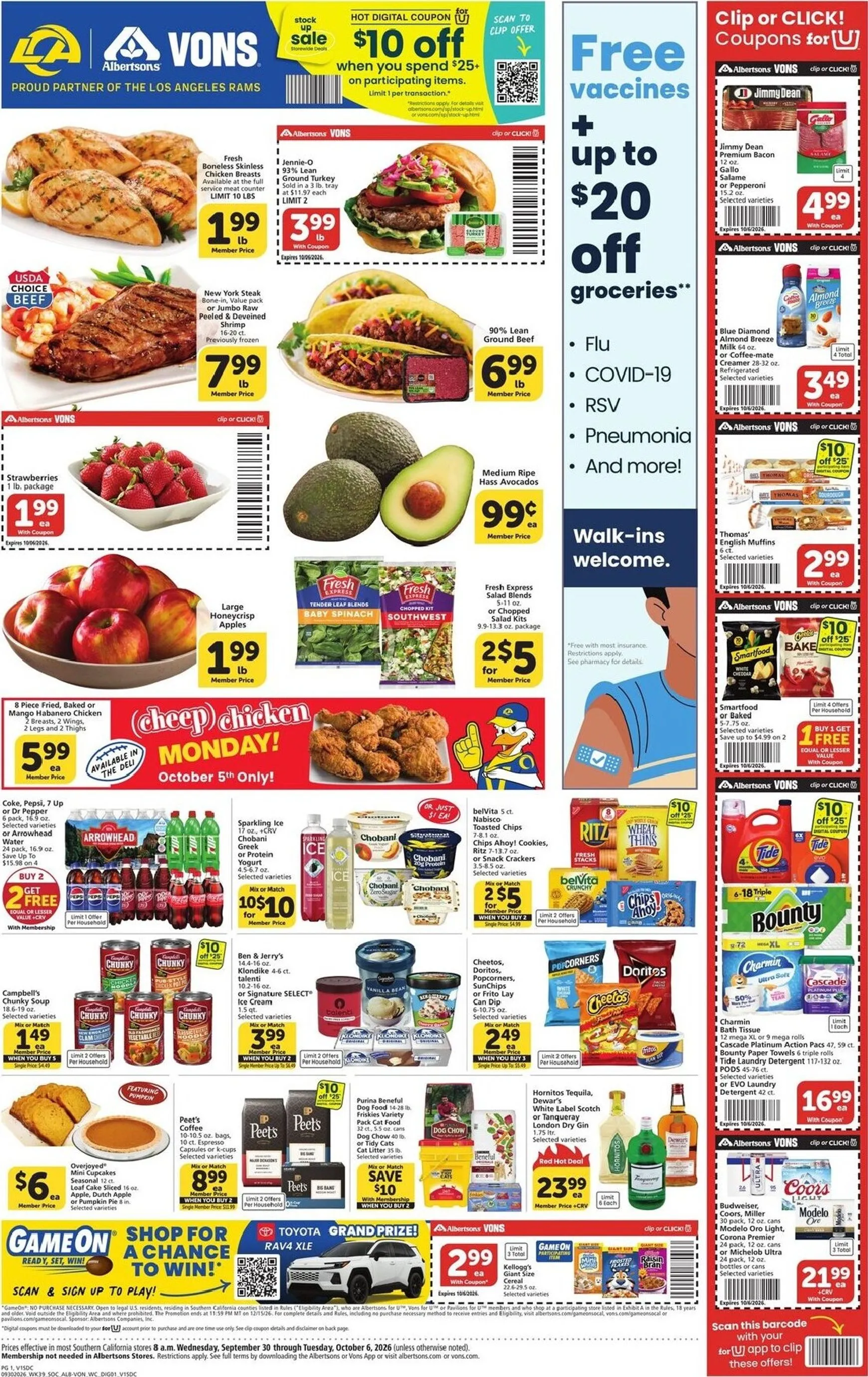 Current Vons leaflet valid from Wednesday 09/30/2026 to Tuesday 10/06/2026