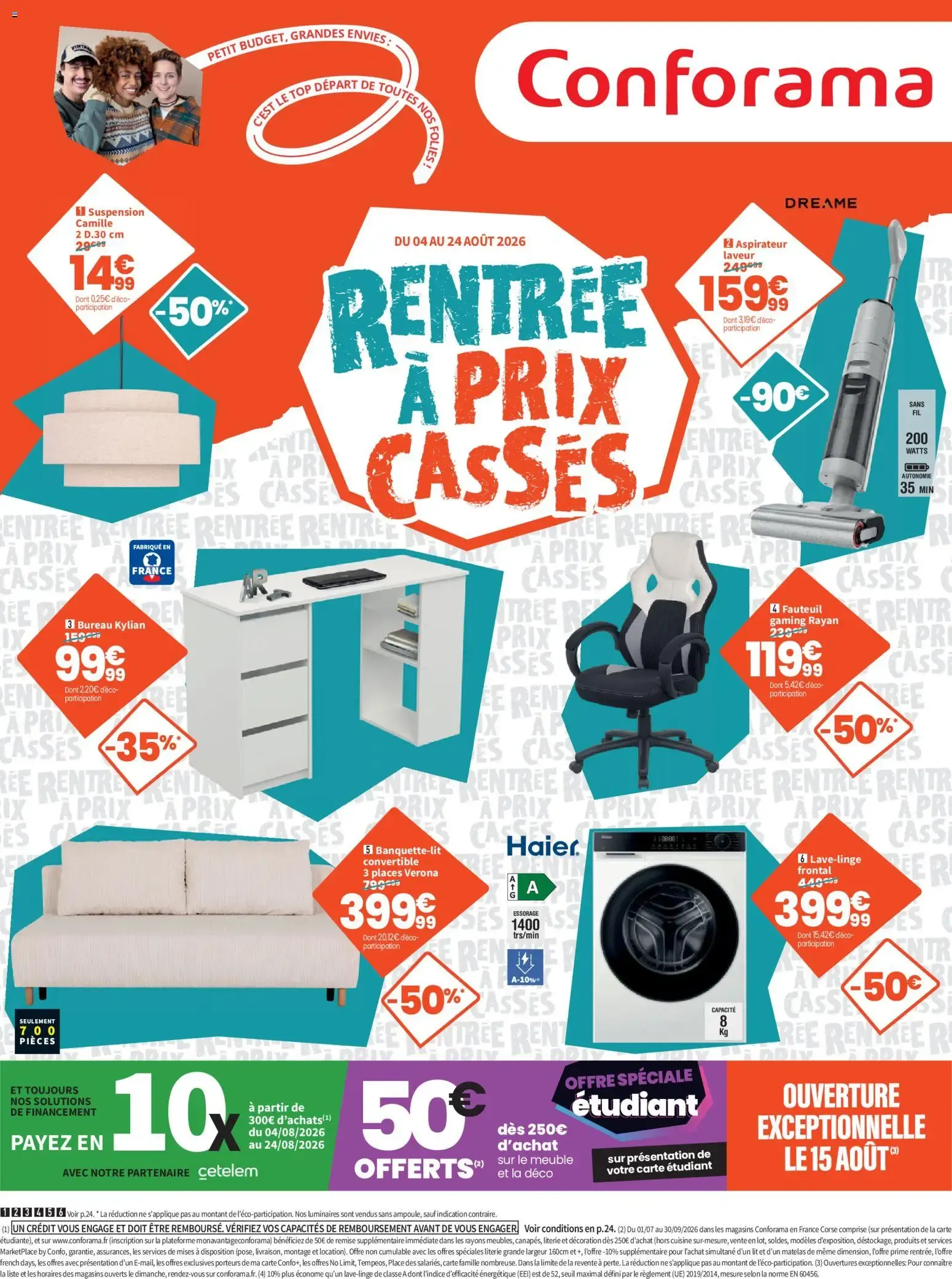 Conforama Rentrée à prix cassés à partir du 04/08/2026 - promo en ligne