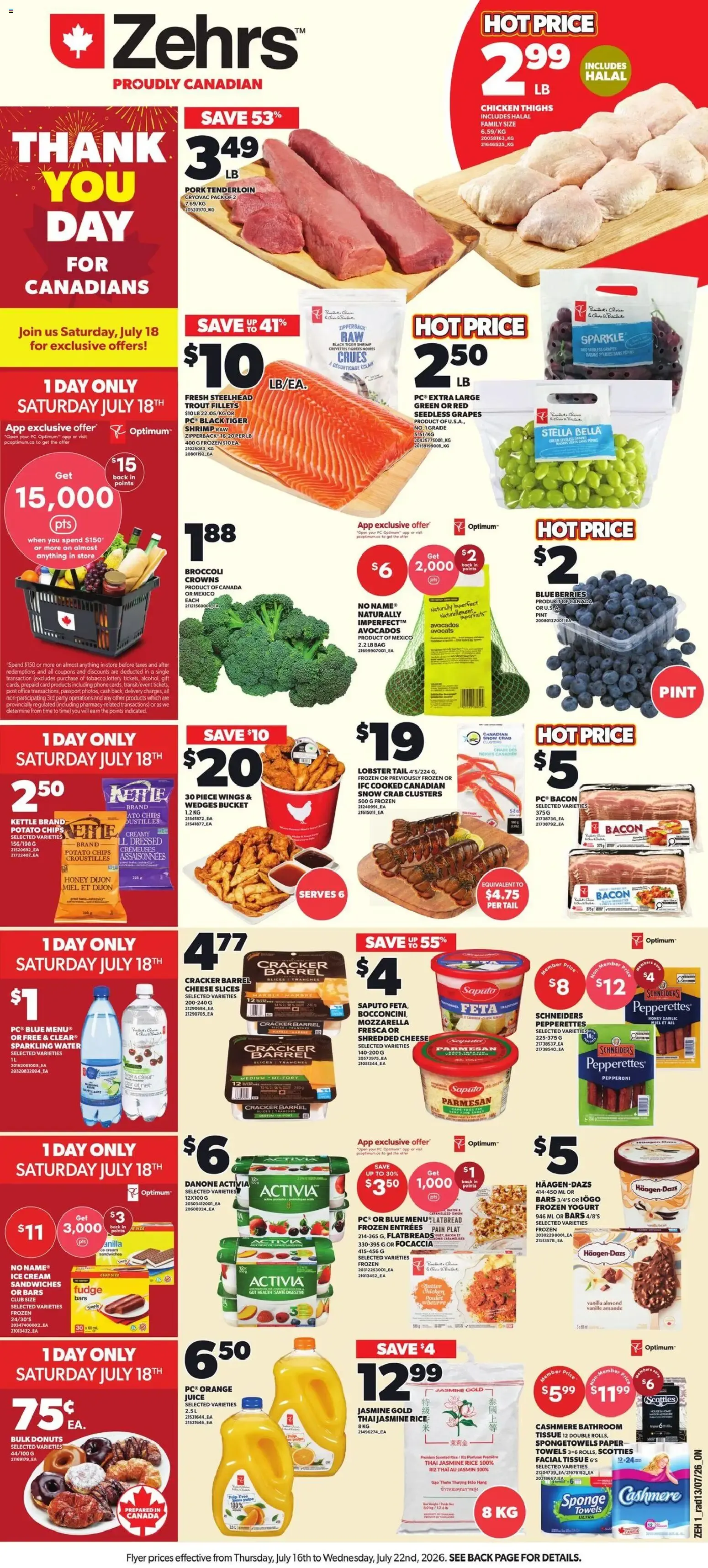 Zehrs weekly flyer / circulaire from Jul 16, 2026 > weekly specials & deals