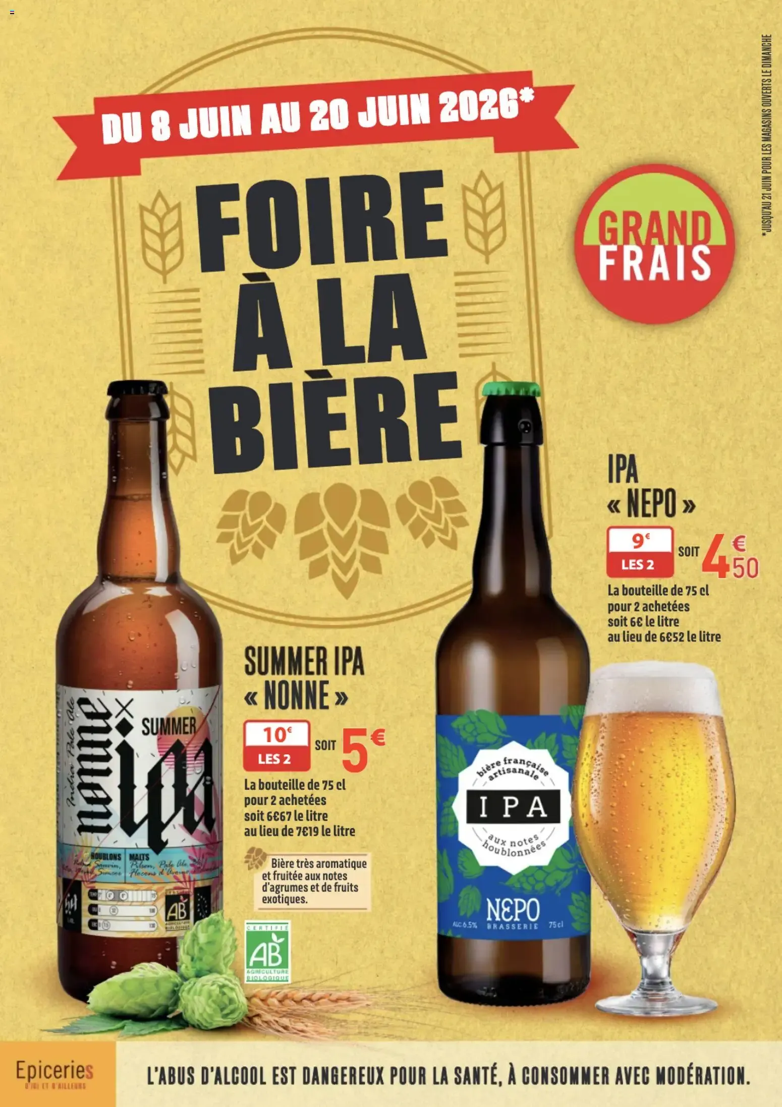 Grand Frais La foire à la bière à partir du 08/06/2026 - promo en ligne du 8 juin au 20 juin 2026 - Catalogue page 1