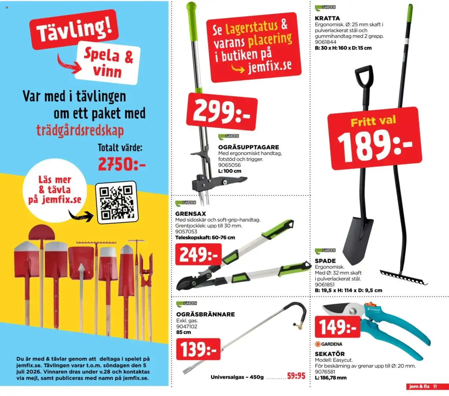 jem & fix LÅGPRIS BYGGMARKNAD Mer sommarkänsla för pengarna! från 22 juni till 5 juli 2026 - Reklamblad sidor 11