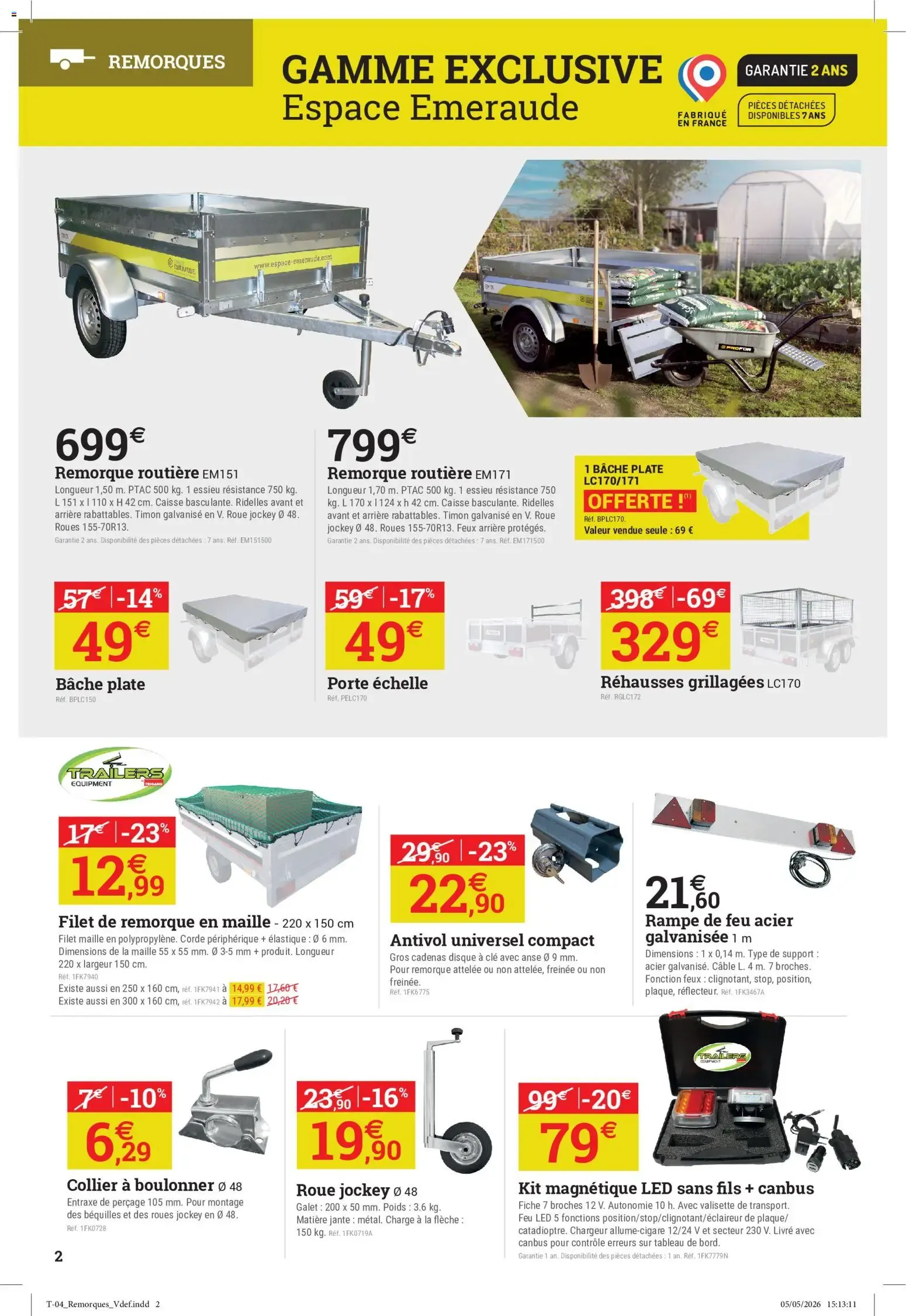 Espace Emeraude Catalogue la quinzaine de la remorque 2026 à partir du 03/06/2026 - promo en ligne du 3 juin au 20 juin 2026 - Catalogue page 2