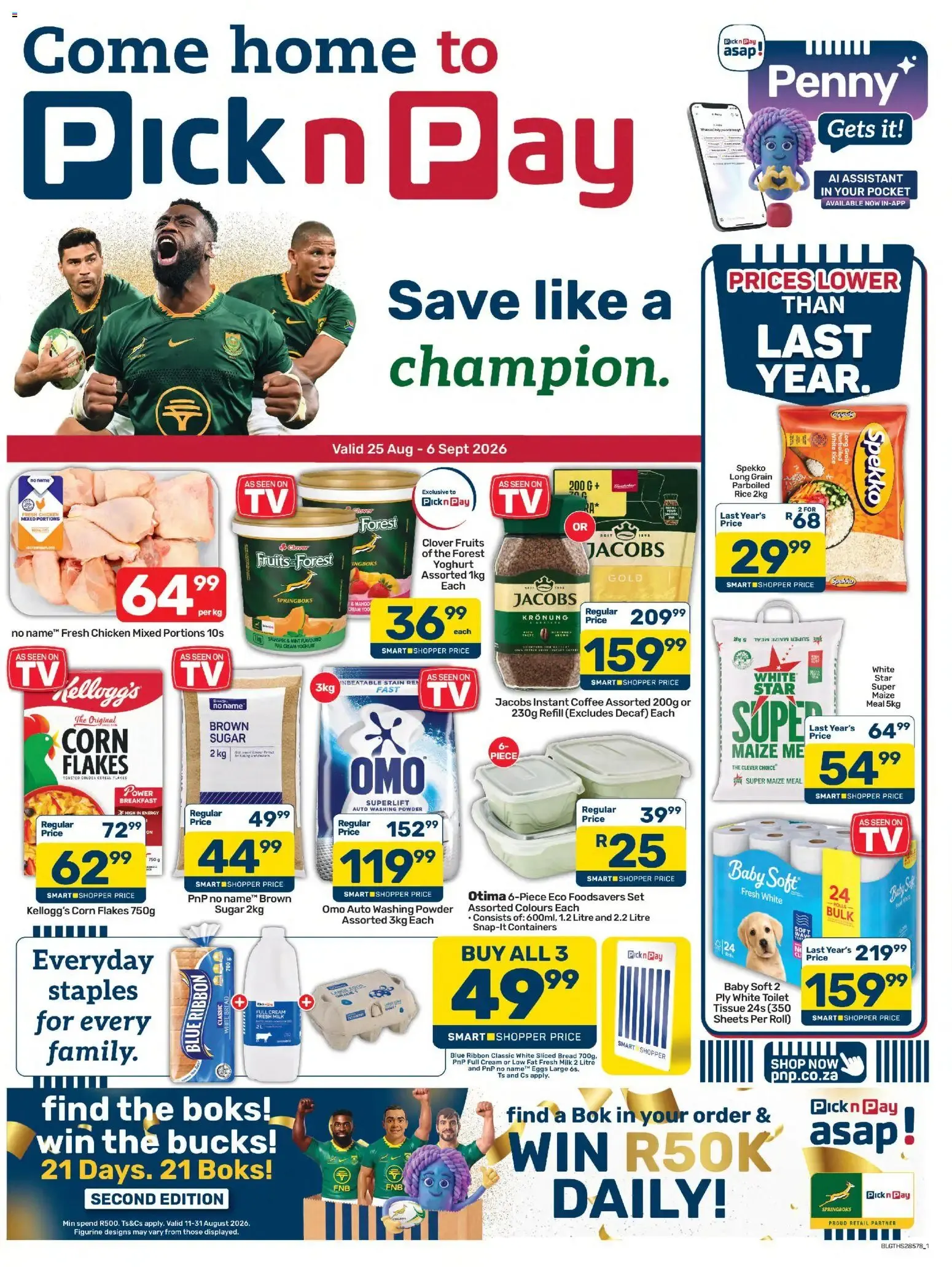 Pick n Pay - Save like a champion from 25 August to 6 September 2026 - Catalogue Page 1