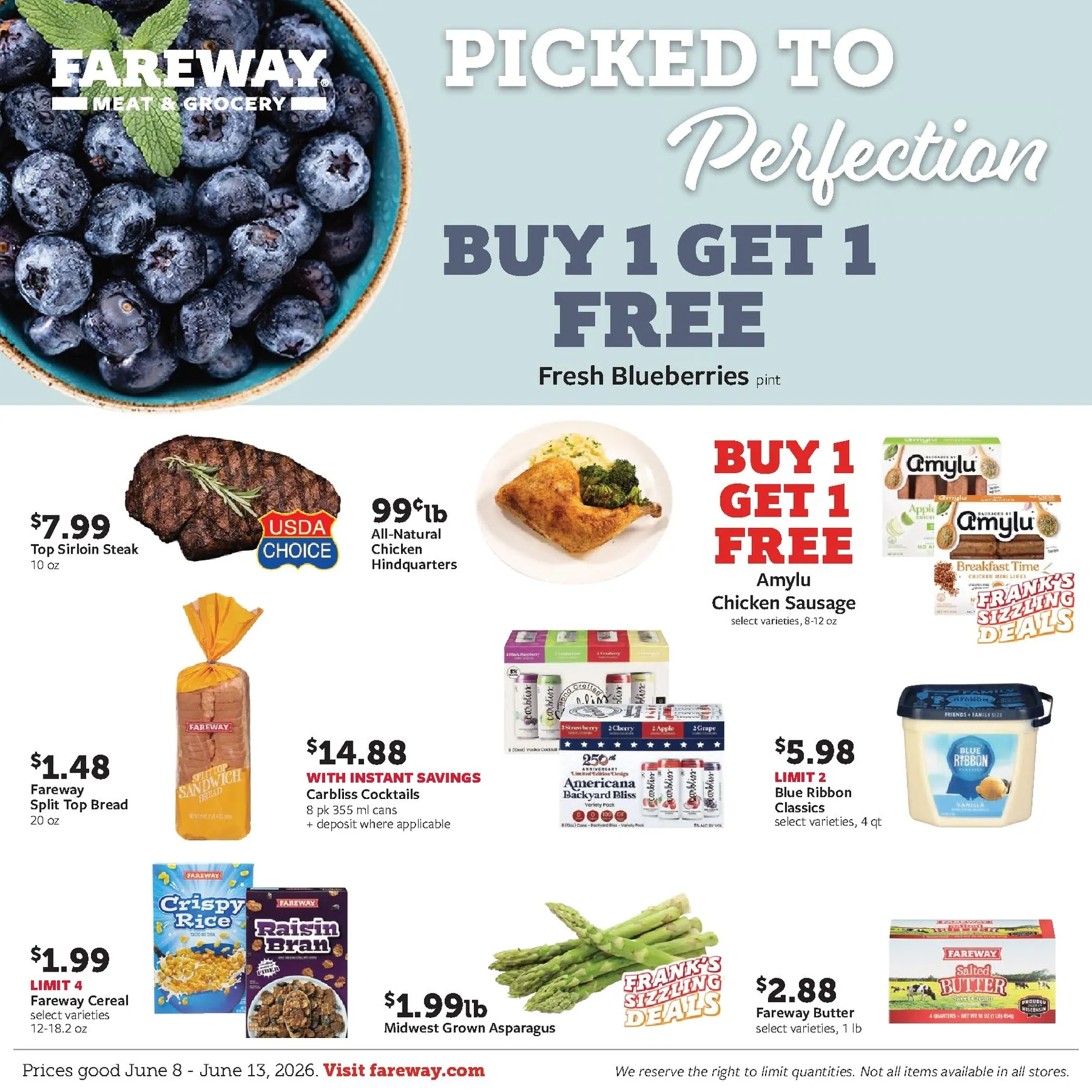 Weekly ad Current Fareway leaflet valid from Monday 06/08/2026 to Saturday 06/13/2026 from June 8 to June 13 2026 - Page 1