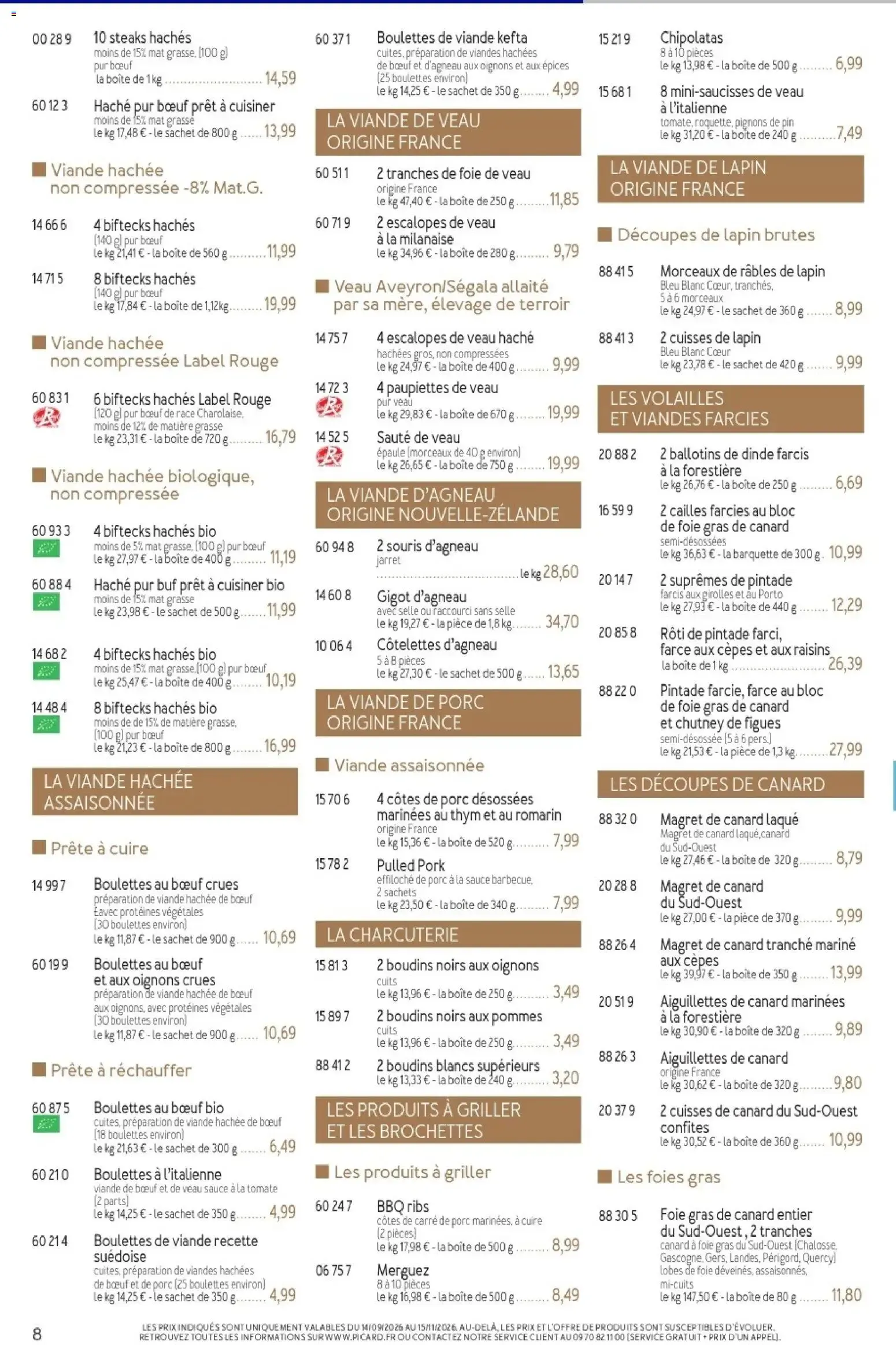 Picard - Catalogue Trimestriel à partir du 14/09/2026 - promo en ligne du 14 septembre au 15 novembre 2026 - Catalogue page 8