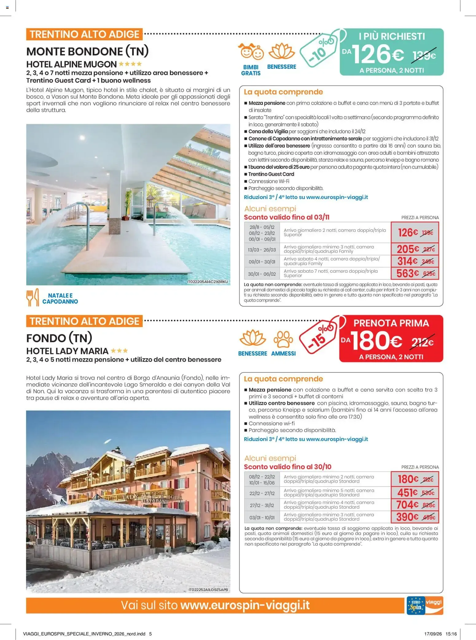 Euro Spin Viaggi: Speciale Inverno da 17 settembre a 31 dicembre di 2026 - Pagina del volantino 5