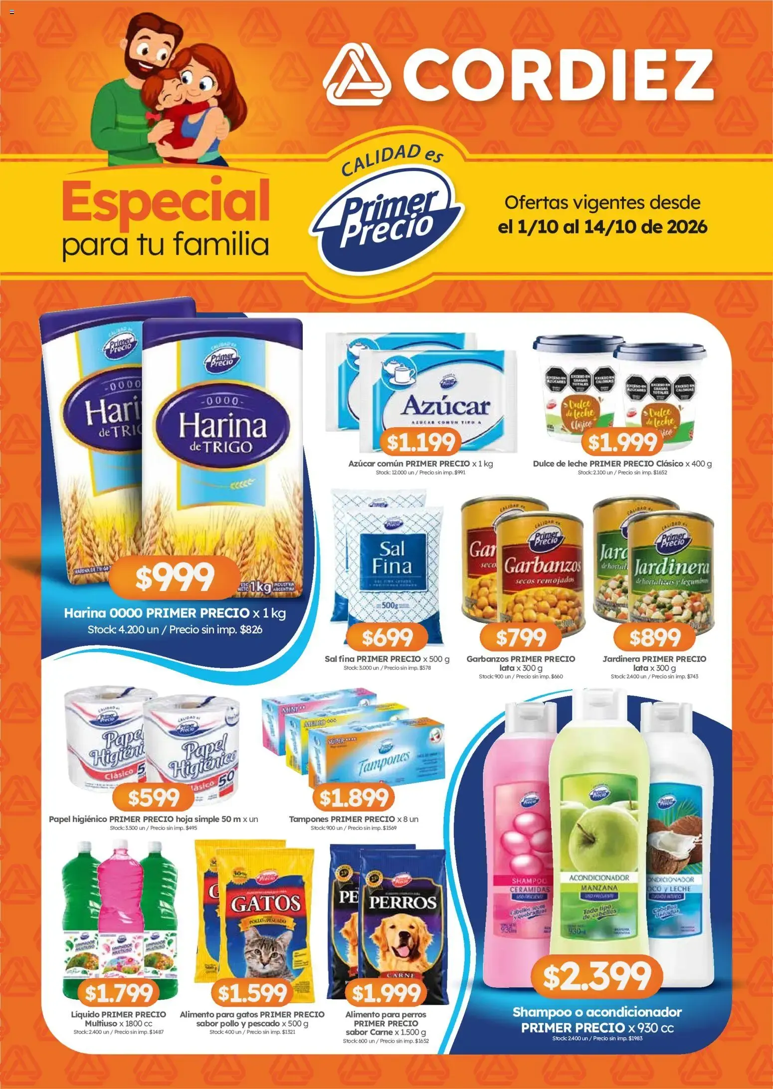 Ofertas de Cordiez - Primer Precio || del 01/10/2026 - 14/10/2026 || Catálogo 1 de octubre al 14 de octubre 2026 - Página 1 del catálogo