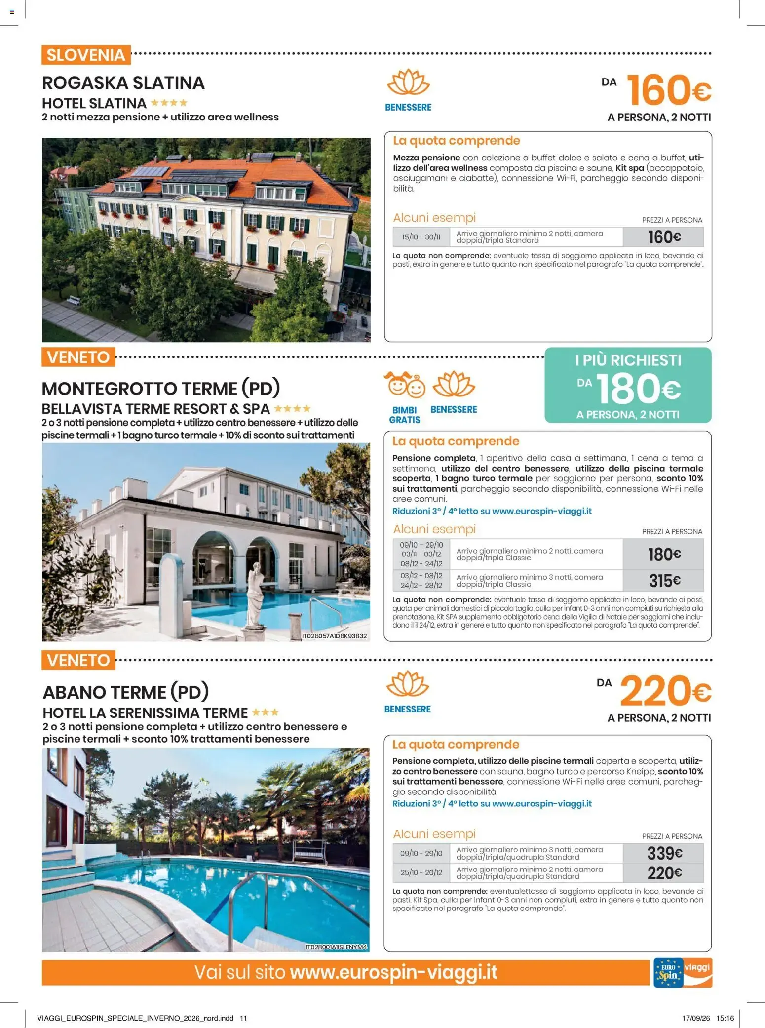 Euro Spin Viaggi: Speciale Inverno da 17 settembre a 31 dicembre di 2026 - Pagina del volantino 11