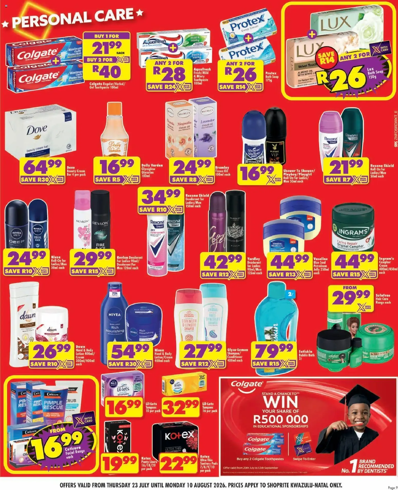 Shoprite: It's Our Major Low Price Birthday from 23 July to 10 August 2026 - Catalogue Page 9