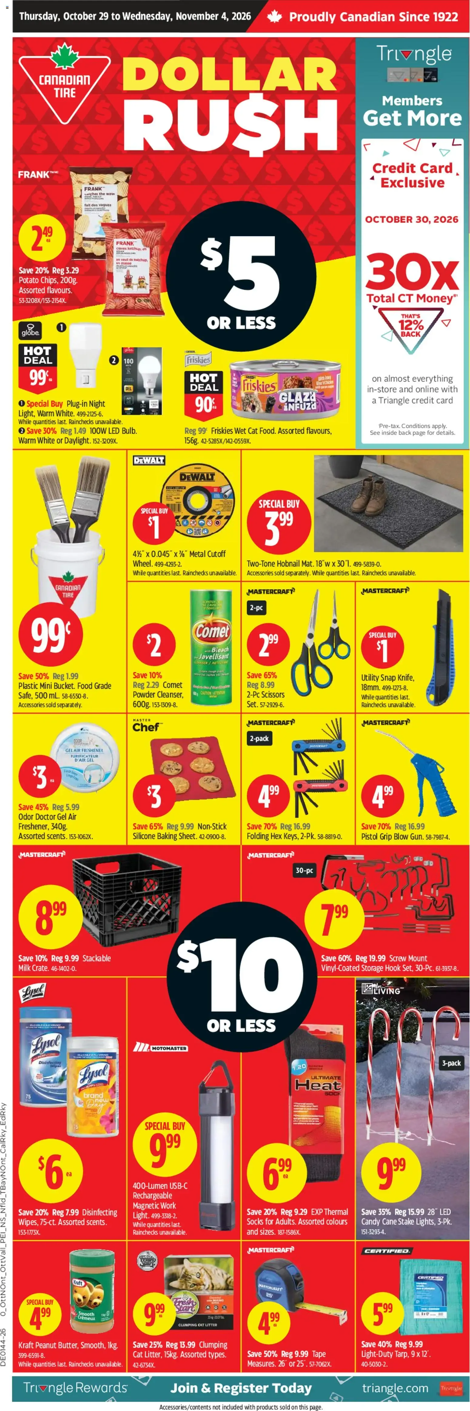 Canadian Tire flyer - Dollar Rush from Oct 29, 2026 > weekly specials & deals