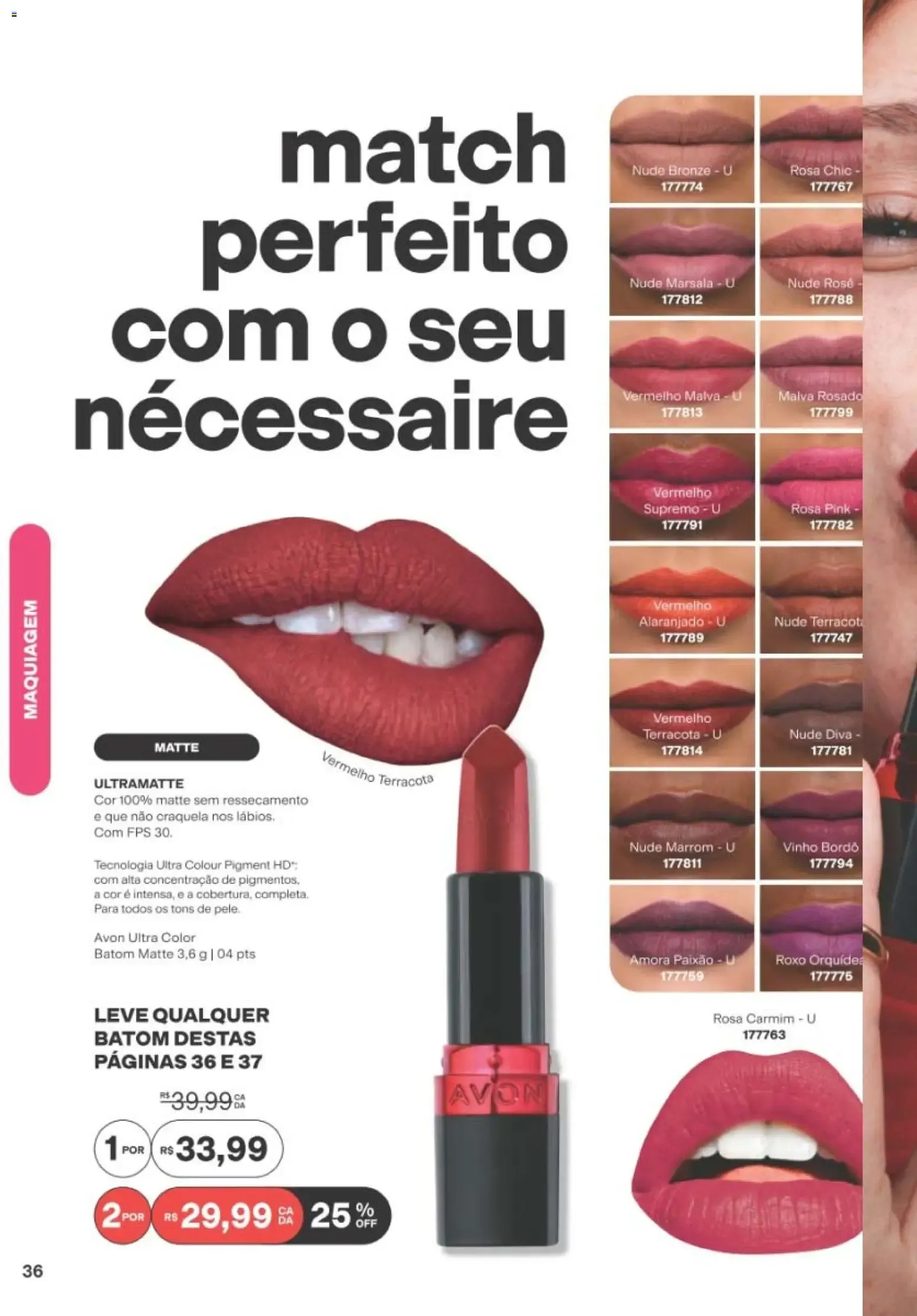 Encarte de Avon | Campanha Ciclo 12/2026 | Mês do Batom com Power Stay Matte Glitter 19 de julho até 9 de agosto 2026 - Pagina 36