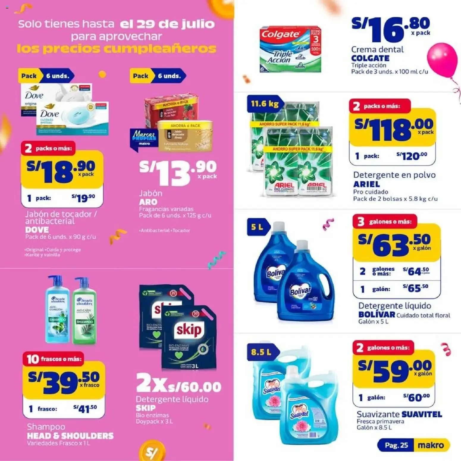 Catalogo de Precios Cumpleañeros Makro 14 de julio al 29 de julio 2026 - Pag 25