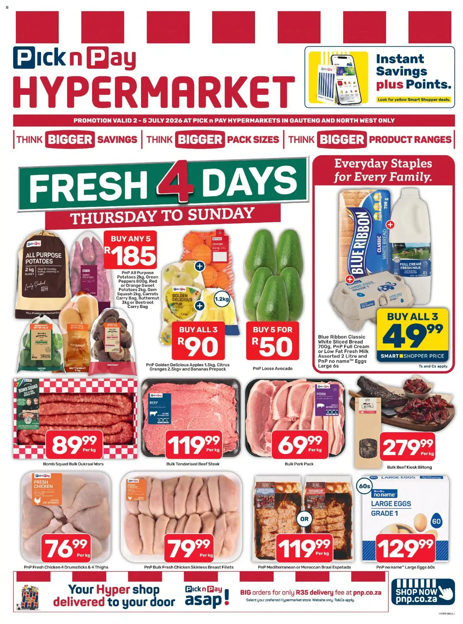 Pick n Pay Hypermarket - Fresh 4 Days Specials from 2 July to 5 July 2026 - Catalogue Page 1