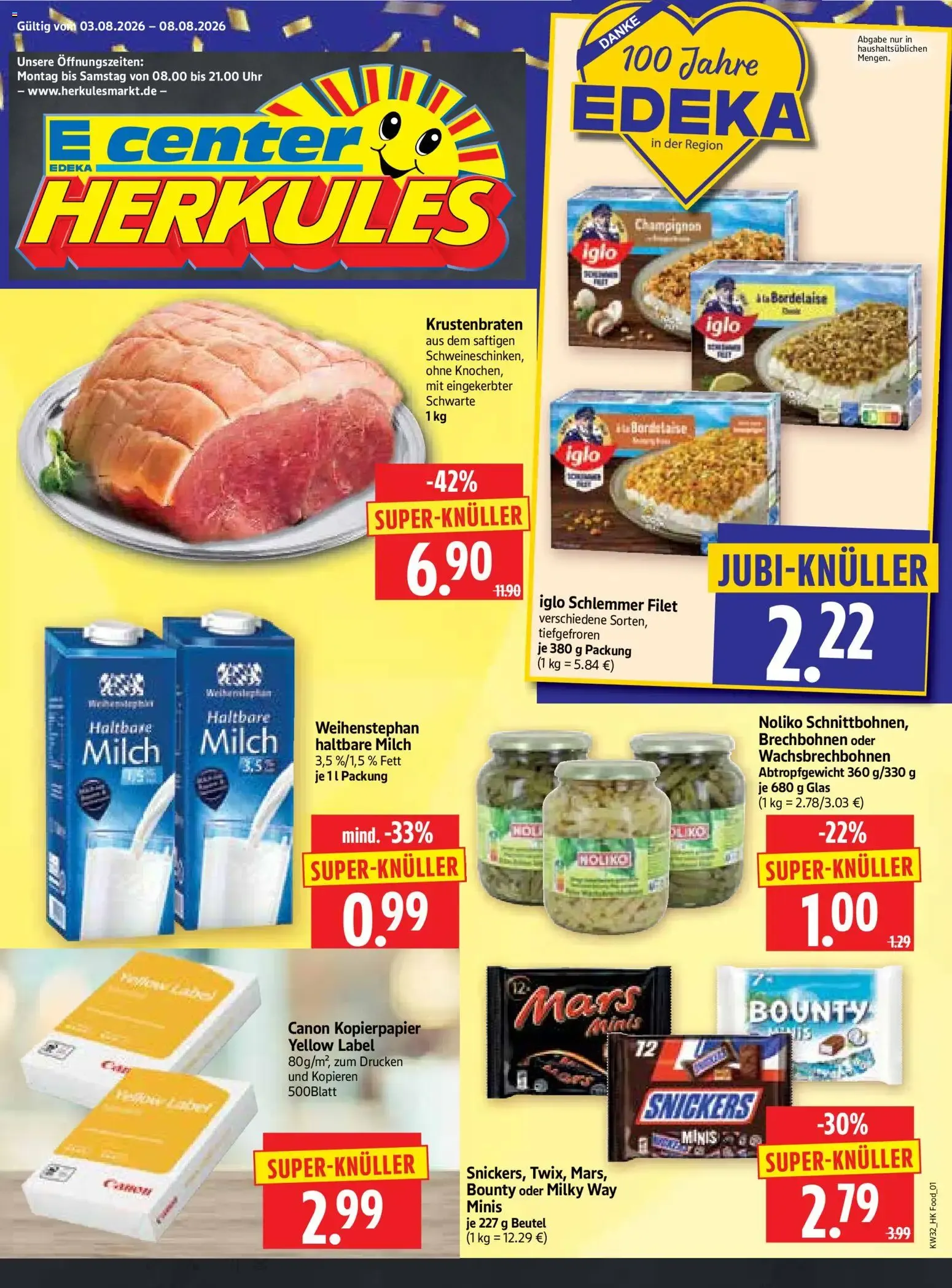 HERKULES Prospekt (ab 03.08.2026) zum Blättern von 3. August bis 8. August 2026 - Prospekt seite 1