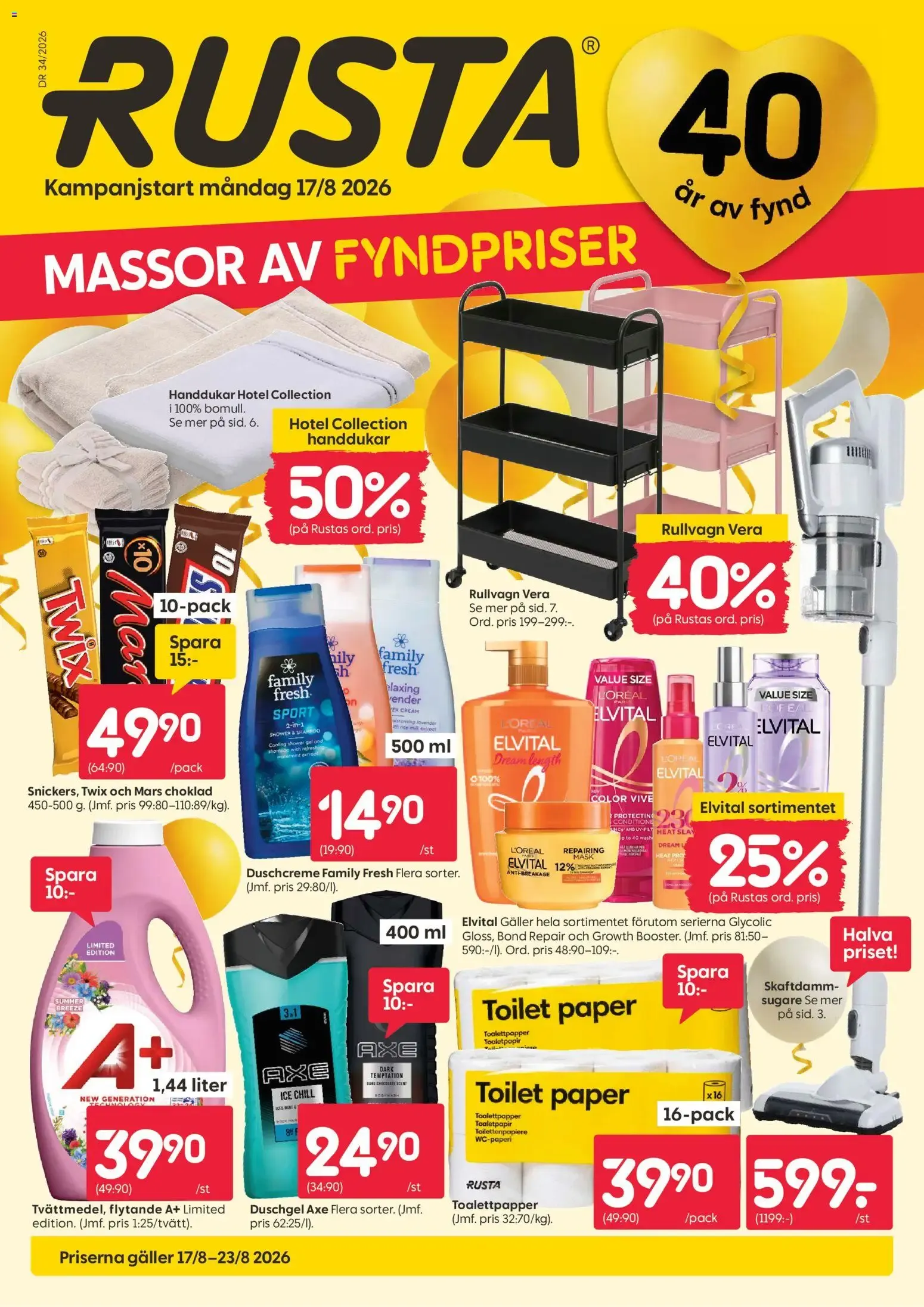 Rusta erbjudanden från 17/08/2026 - 23/08/2026 > Reklamblad nuvarande rabatter