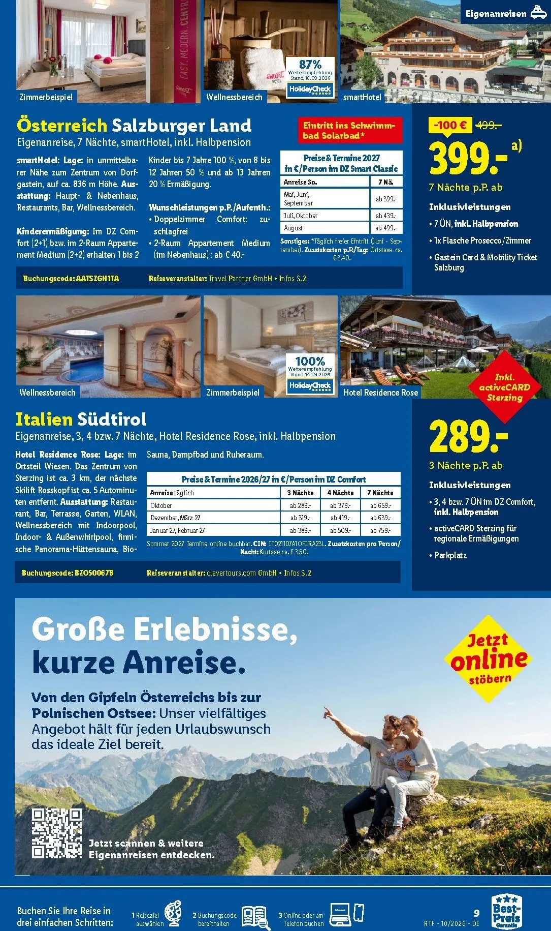 Lidl - Reise-Highlights Prospekt – von Mittwoch 14.10.2026 bis Sonntag 15.11.2026 von 14. Oktober bis 15. November 2026 - Prospekt seite 9