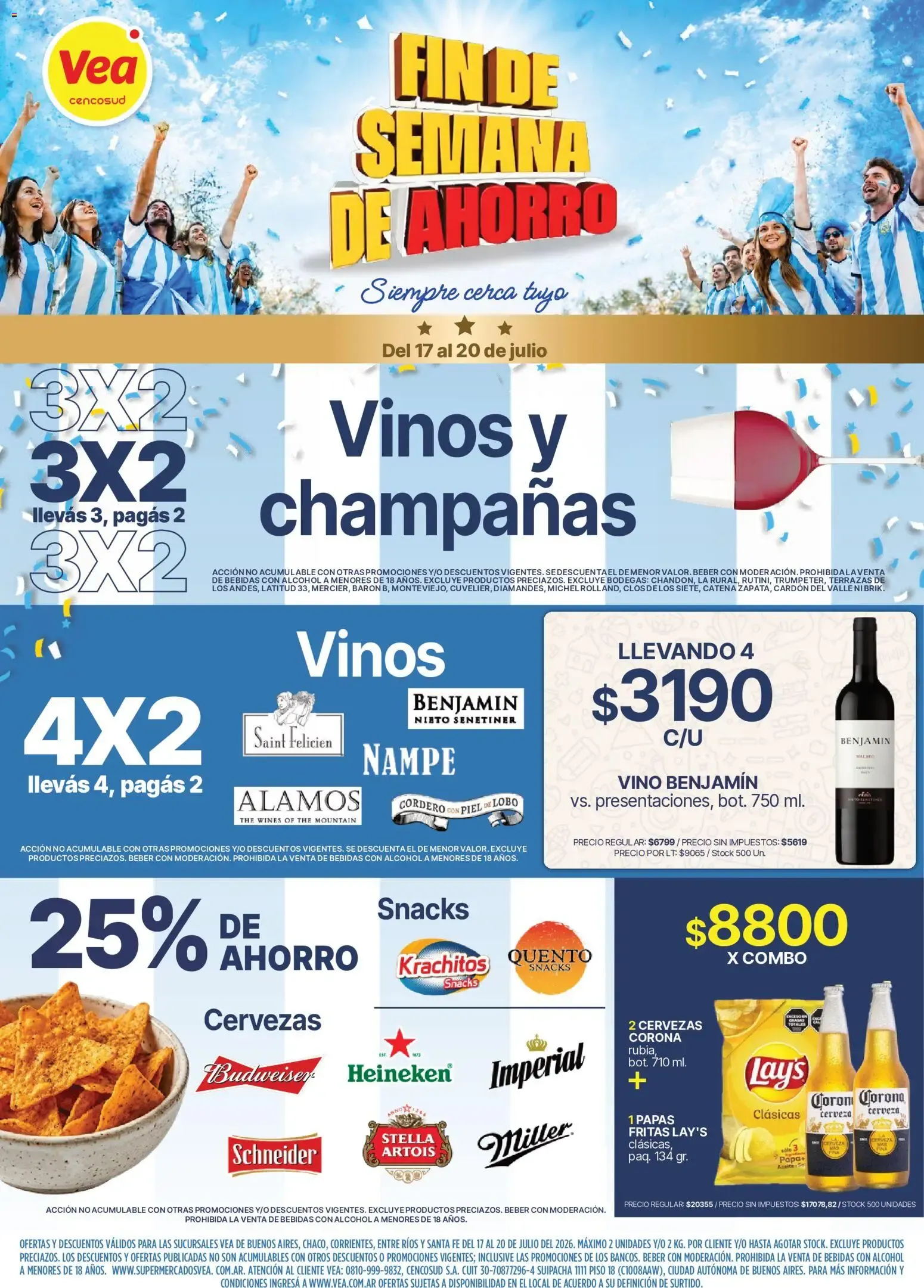 Ofertas de Vea - Fin de semana de ahorro | BA Nea del 17/07/2026 - 20/07/2026 17 de julio al 20 de julio 2026 - Página 1 del catálogo