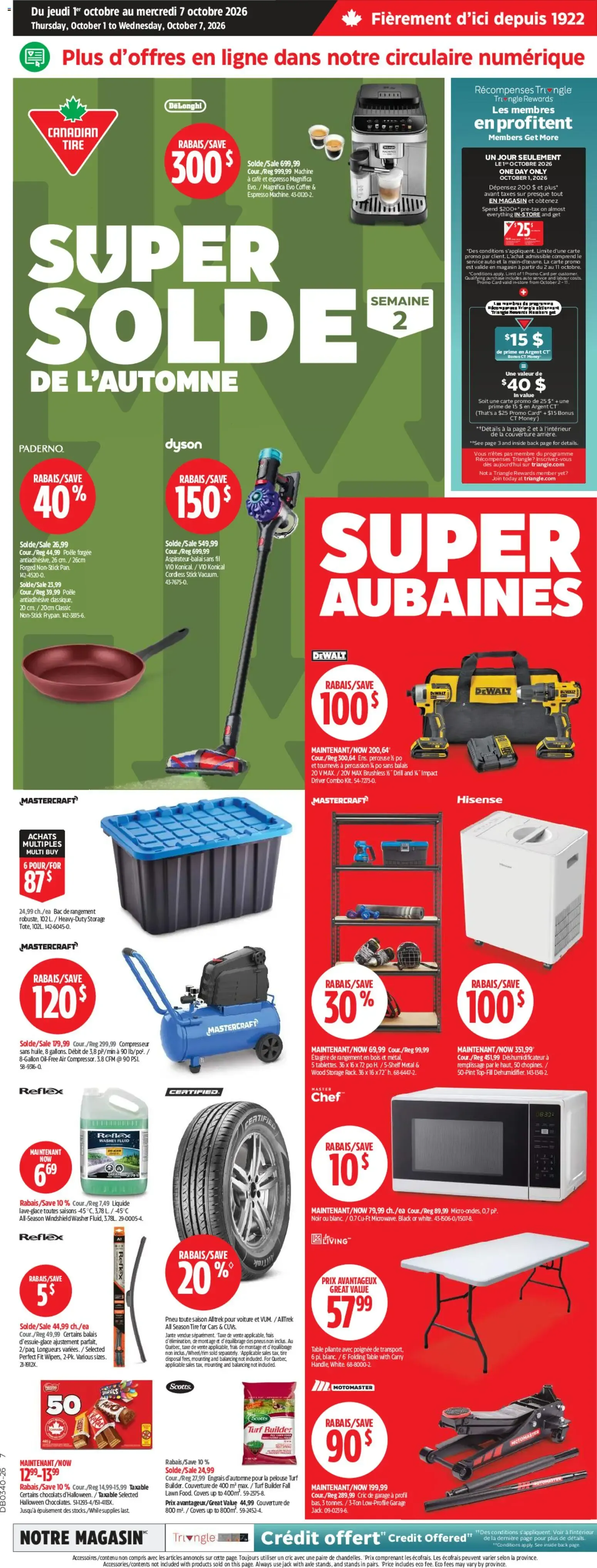 Canadian Tire circulaire from Oct 1, 2026 > weekly specials & deals from October 1 to October 7 2026 - flyer page 1