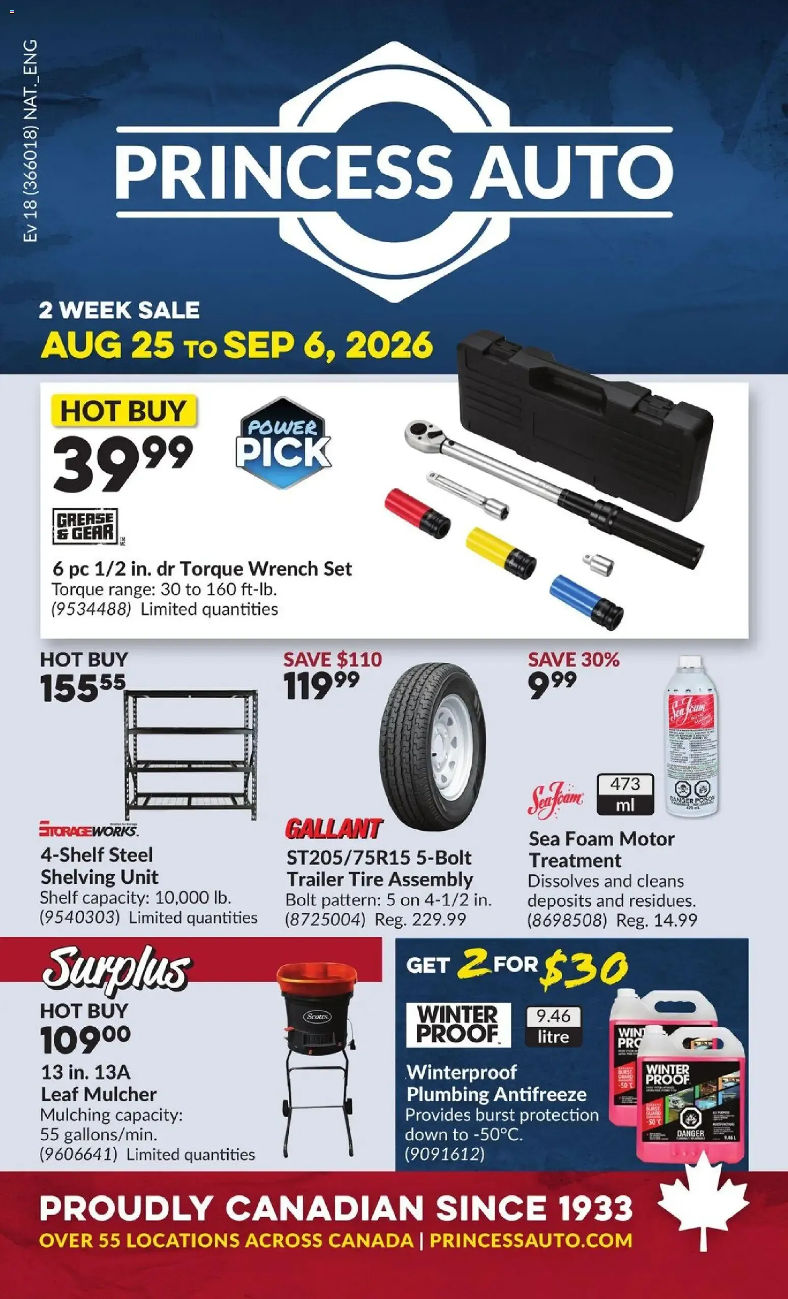 Princess Auto flyer - 2 Week Sale! from Aug 25, 2026 > weekly specials & deals