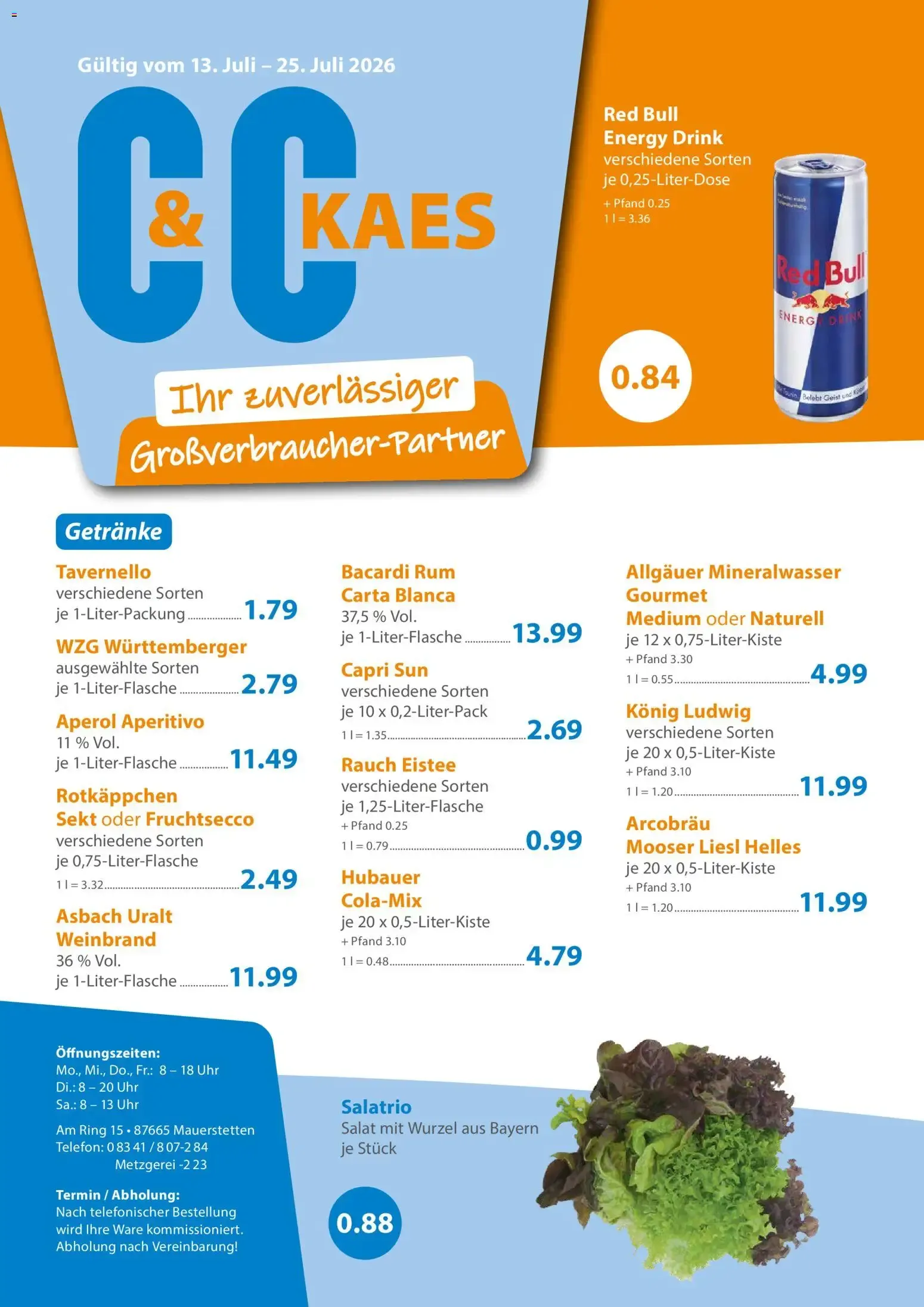 CC & KAES Ihr zuverlässiger Großverbraucher-Partner von 13. Juli bis 25. Juli 2026 - Prospekt seite 1