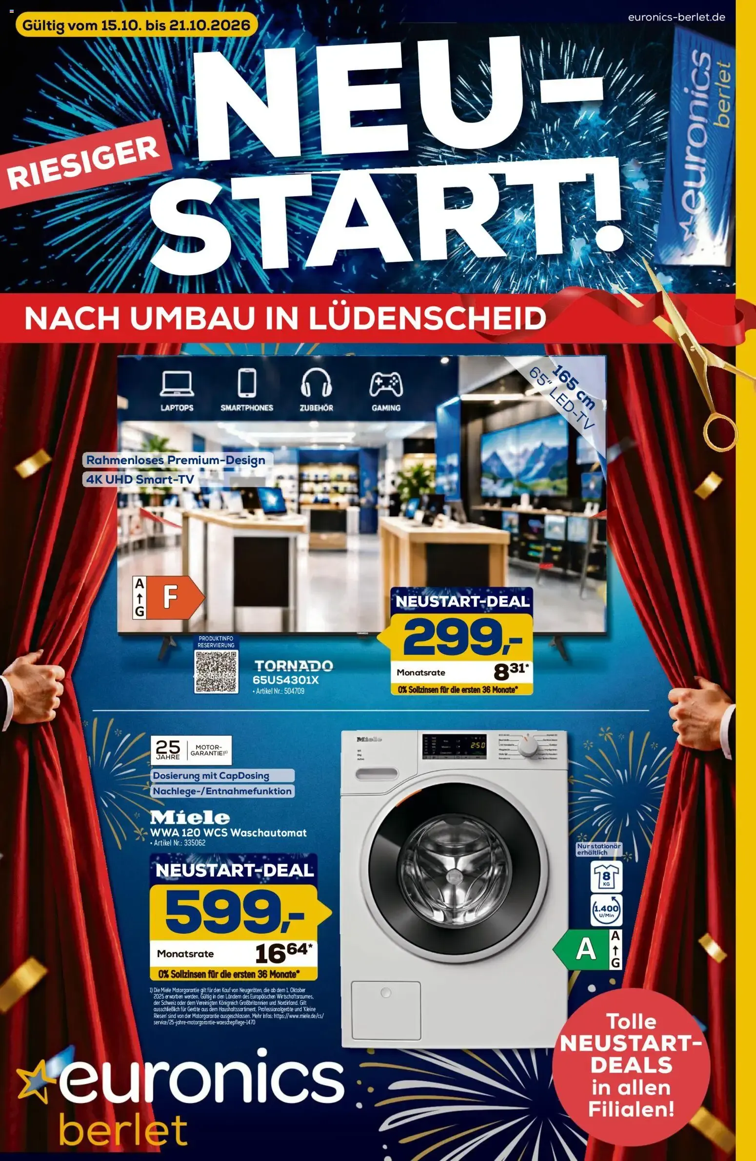 Euronics Berlet: RIESIGER NEU-START! NACH UMBAU IN LÜDENSCHEID von 15. Oktober bis 21. Oktober 2026 - Prospekt seite 1