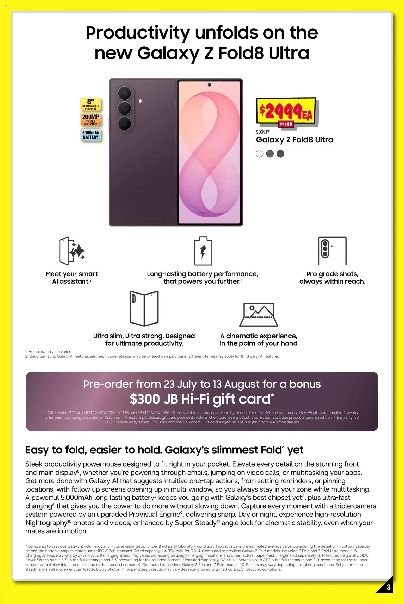 JB Hi-Fi Samsung Galaxy Z Fold8 Ultra | Fold8 Pre-order - Catalogue valid from 23 July to 13 August 2026 - page 3