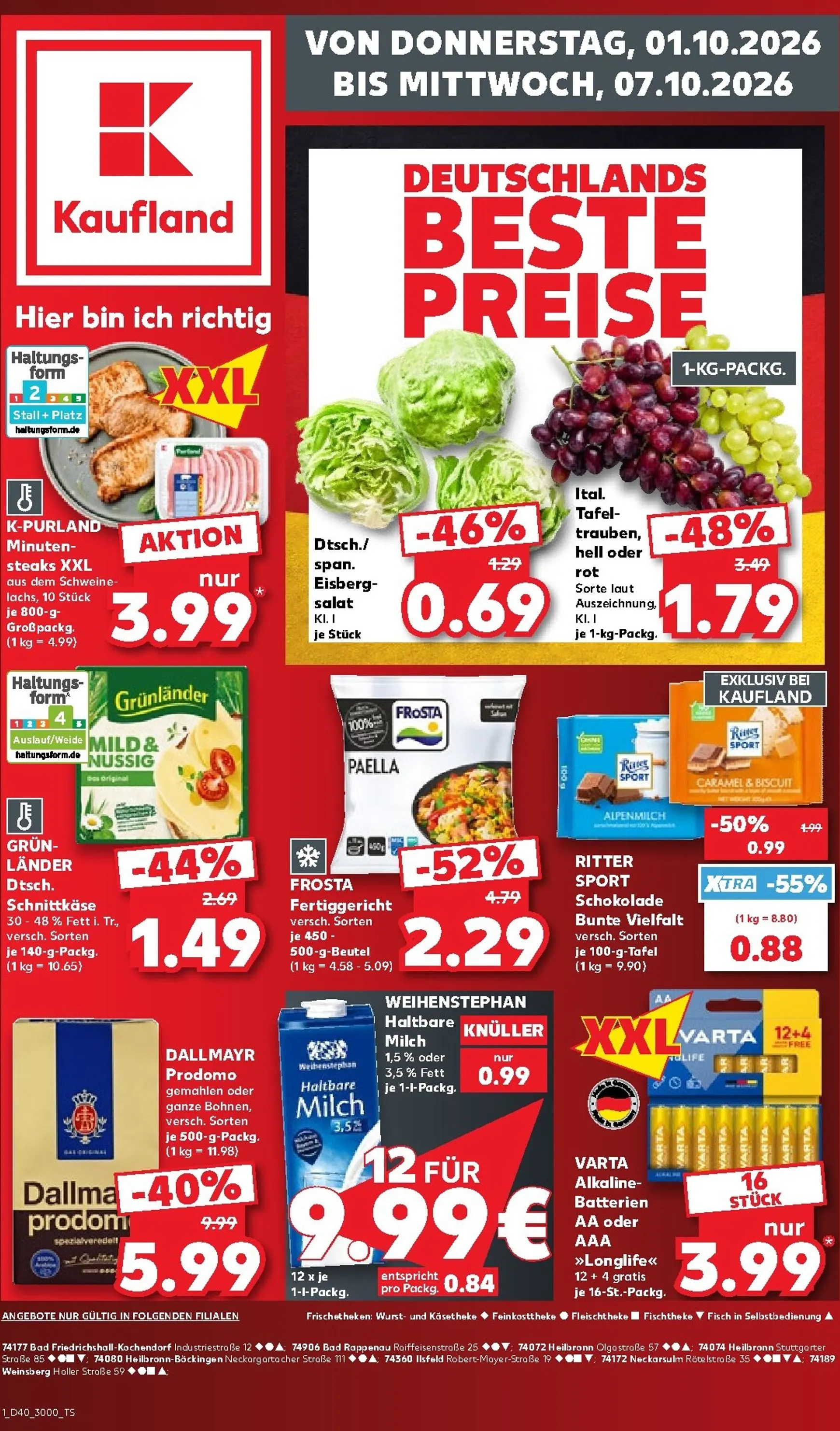 Neuer Kaufland Prospekt – von Donnerstag 01.10.2026 bis Mittwoch 07.10.2026 von 1. Oktober bis 7. Oktober 2026 - Prospekt seite 1