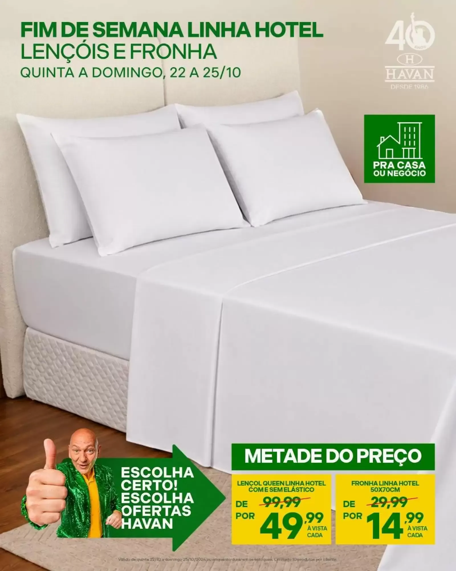Fim de Semana Linha Hotel Lençóis e Fronha