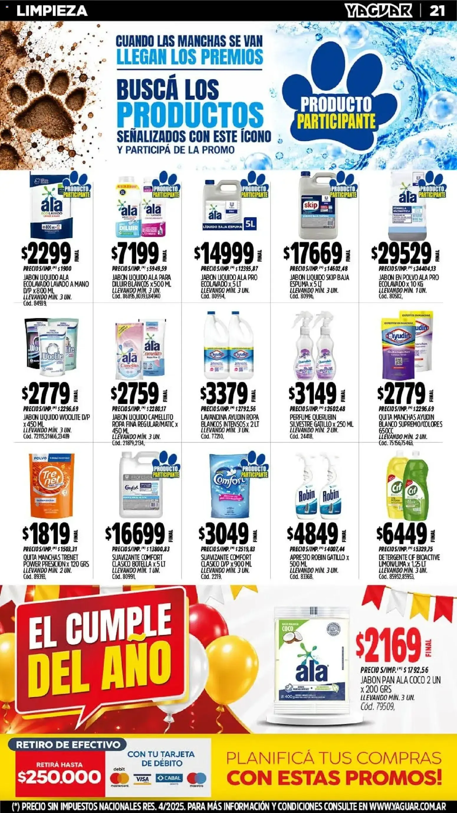 Ofertas de El Cumple del Año Mayorista Yaguar 5 de octubre al 11 de octubre 2026 - Página 20 del catálogo