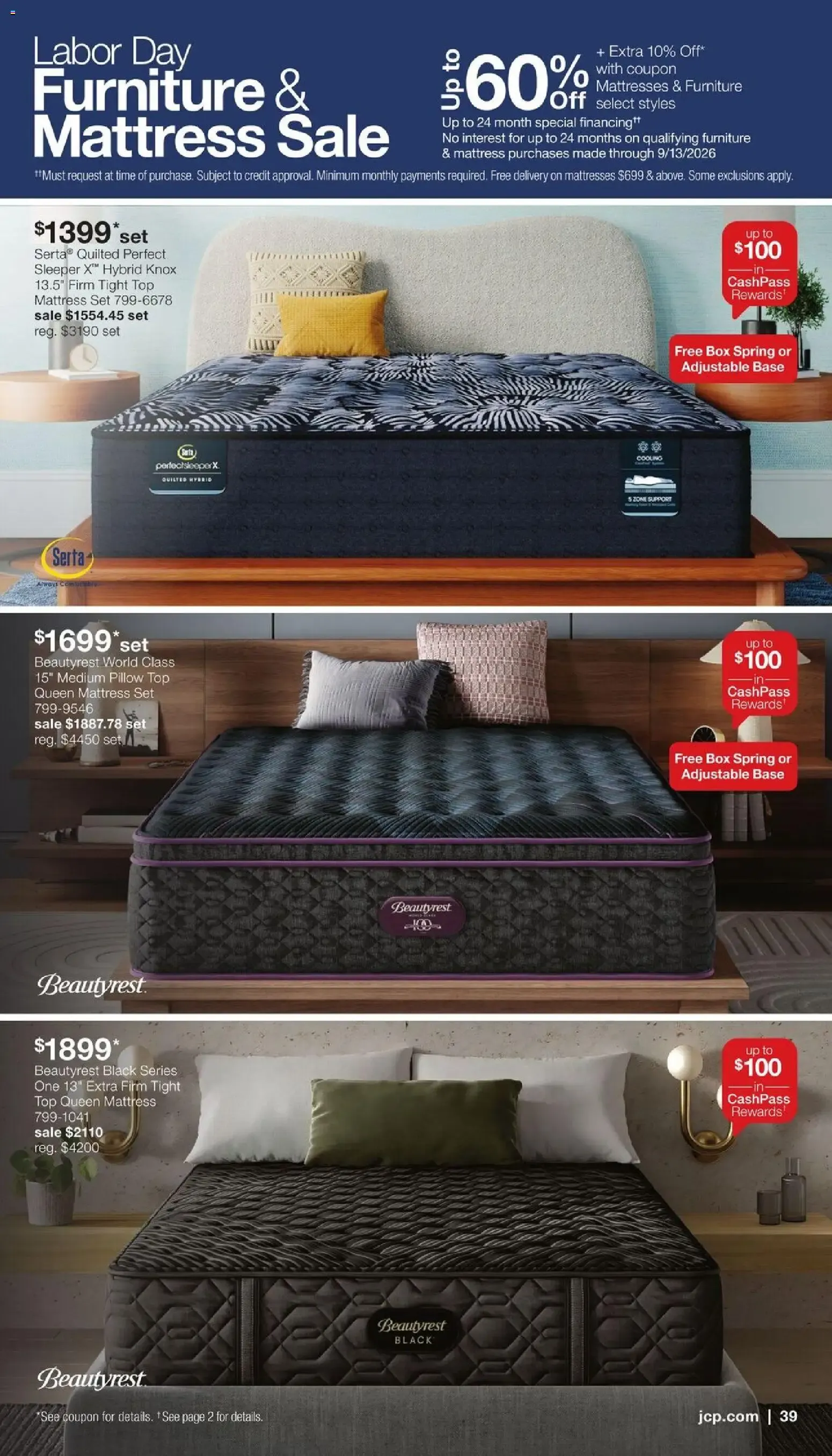 Weekly promotion JCPenney Labor Day Home Sale spanning from August 17 to September 13 2026 - Page 38 for Catalogue 365
