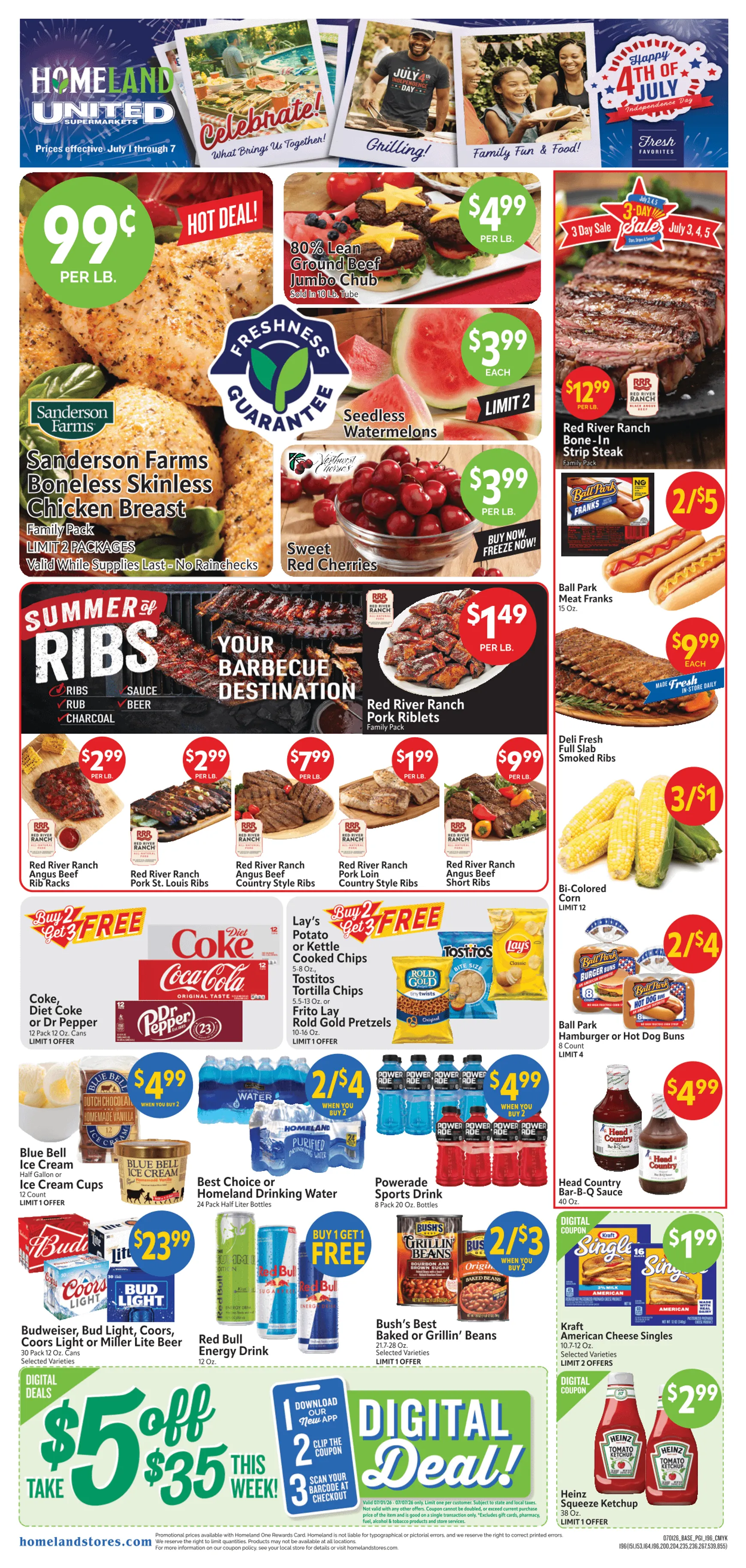 Weekly ad Current Homeland Stores leaflet valid from Wednesday 07/01/2026 to Tuesday 07/07/2026 from July 1 to July 7 2026 - Page 1