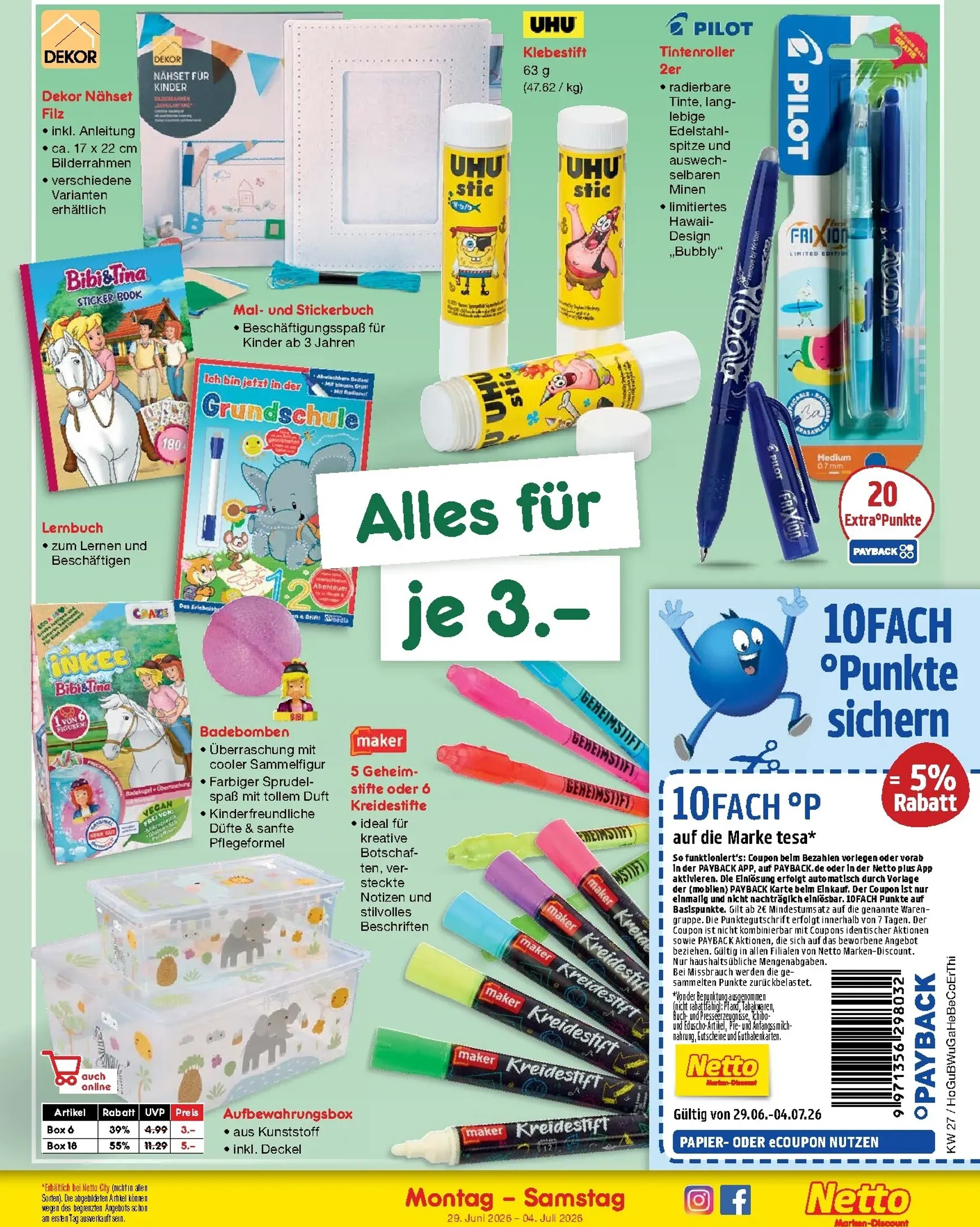 Netto Marken Discount - Wochenangebote Prospekt – von Montag 29.06.2026 bis Samstag 04.07.2026 von 29. Juni bis 4. Juli 2026 - Prospekt seite 52