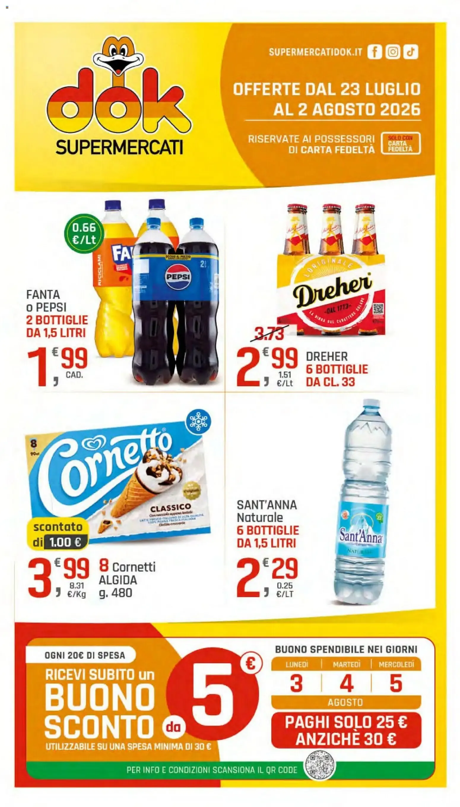 DOK SUPERMERCATI: OFFERTE DAL 23 LUGLIO AL 2 AGOSTO 2026 da 23 luglio a 2 agosto di 2026 - Pagina del volantino 1