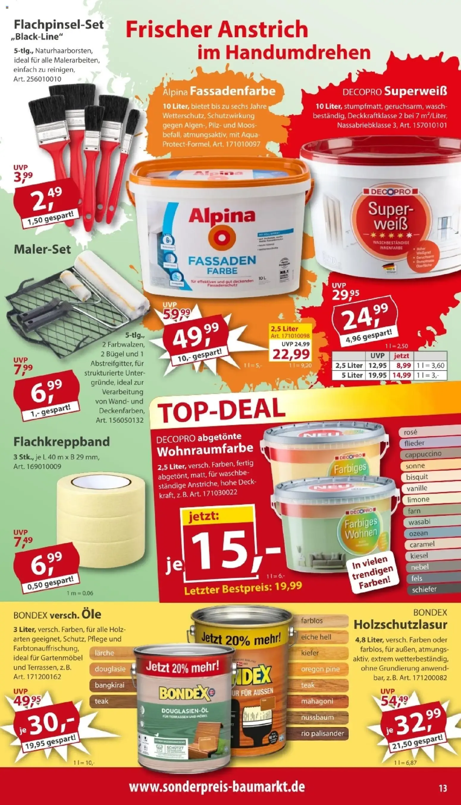 Sonderpreis Baumarkt Prospekt (ab 01.08.2026) zum Blättern von 1. August bis 7. August 2026 - Prospekt seite 13