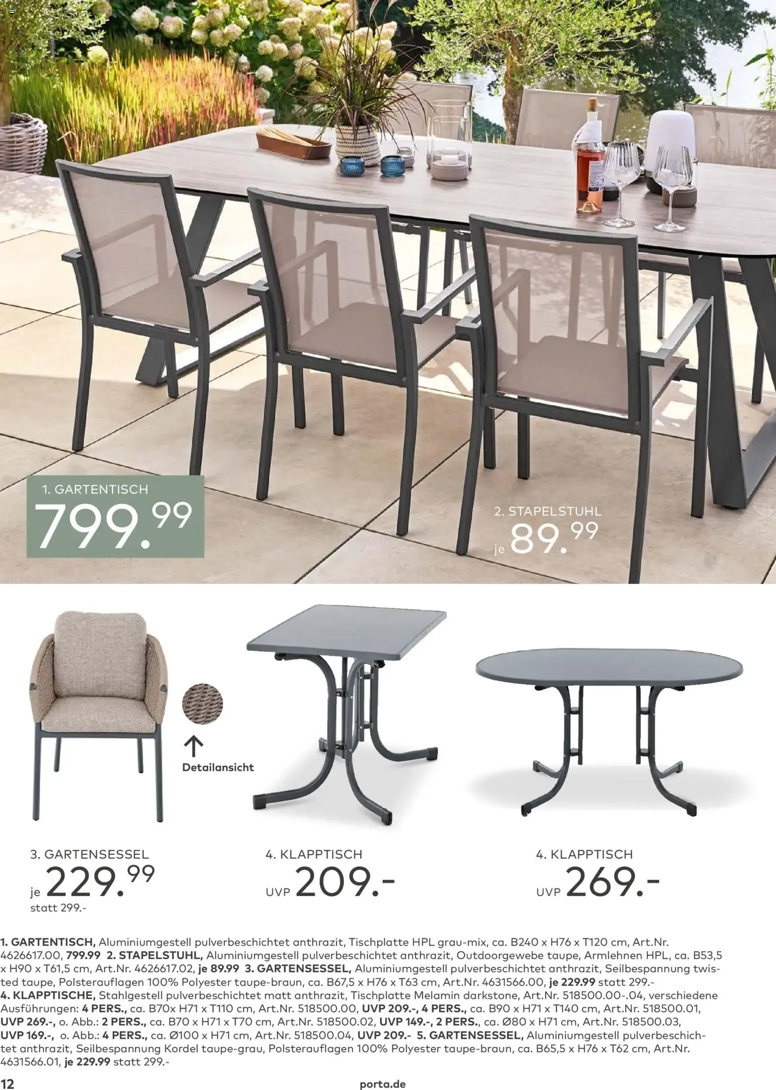 Porta! Gartenmöbel Katalog (ab 01.03.2026) zum Blättern von 1. März bis 31. August 2026 - Prospekt seite 12