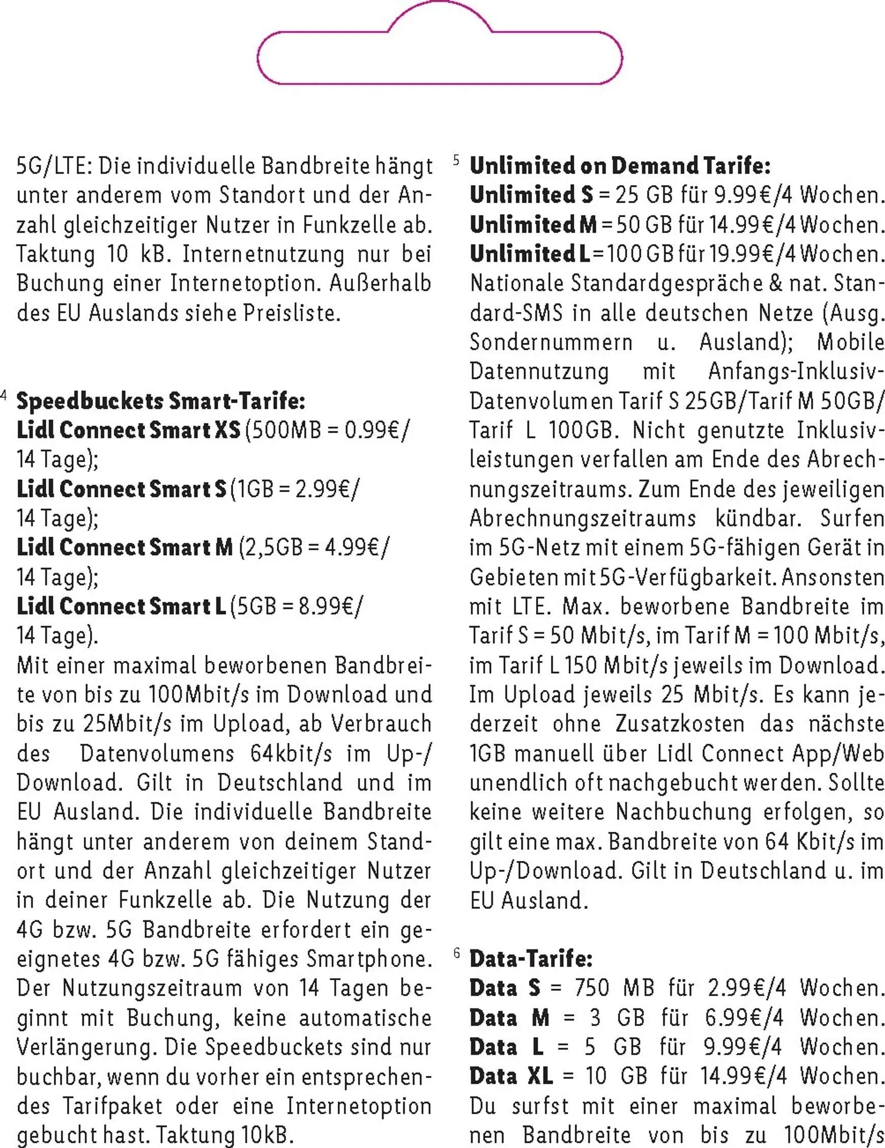 Lidl Connect - Tarif Übersicht von 1. Oktober bis 31. August 2026 - Prospekt seite 19